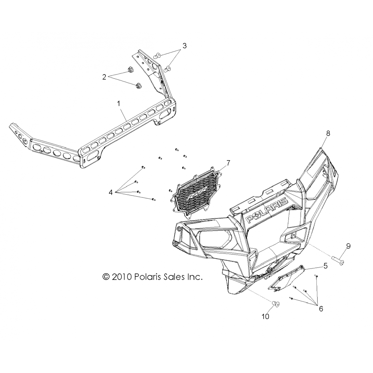 5438567070 Polaris Бампер передний, черный 5438567-070