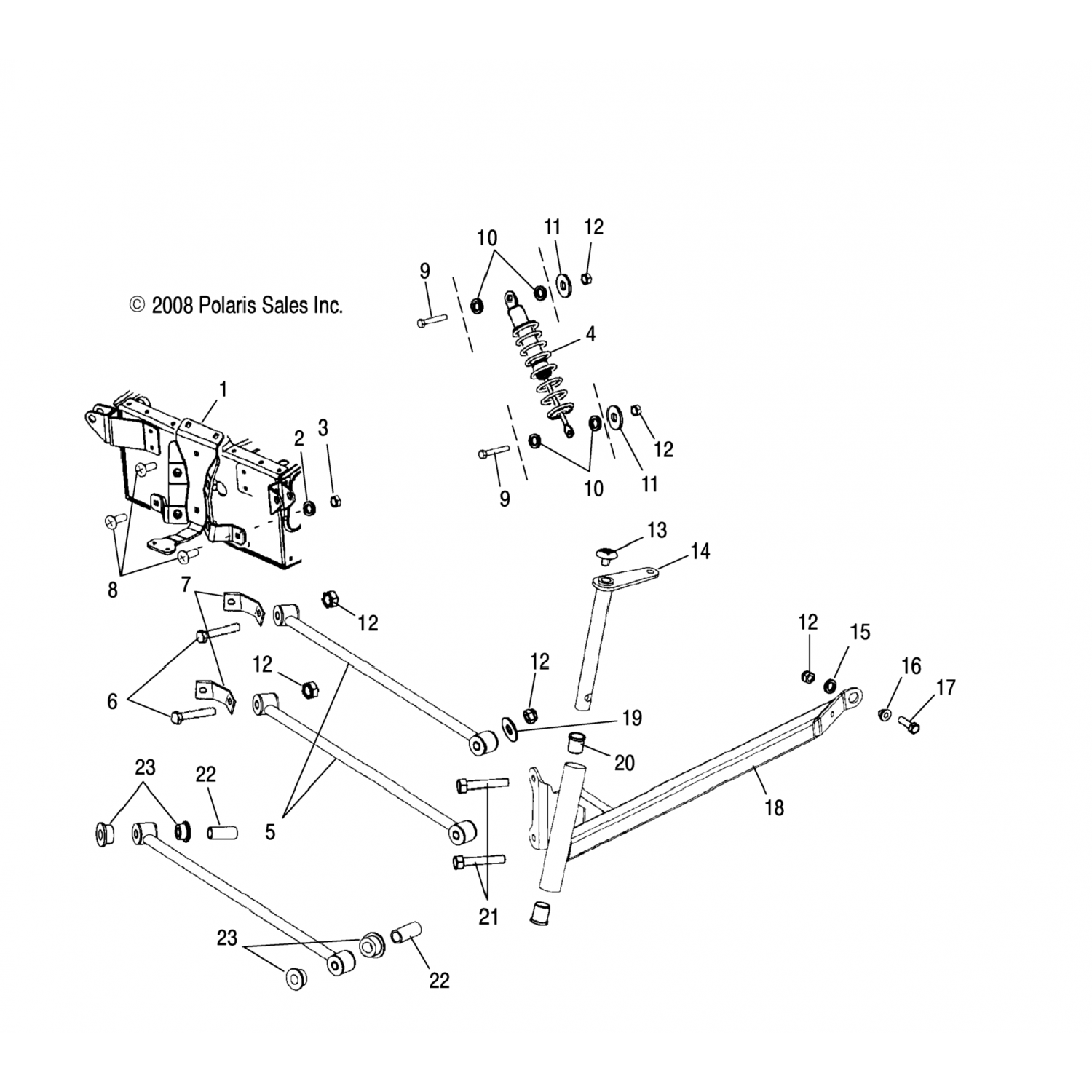 1823243458 Polaris Кронштейн для прицепного устройства, lh, blk 1823243-458