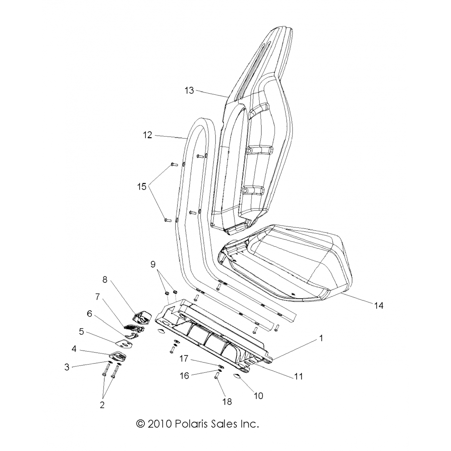 2684958 Polaris Асм сиденье заднее, черн/сталь м