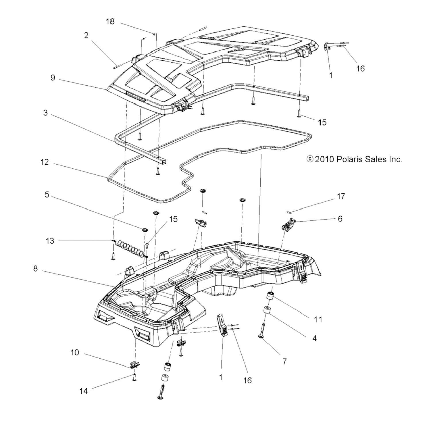 5521829 Polaris Уплотнительная коробка, передняя