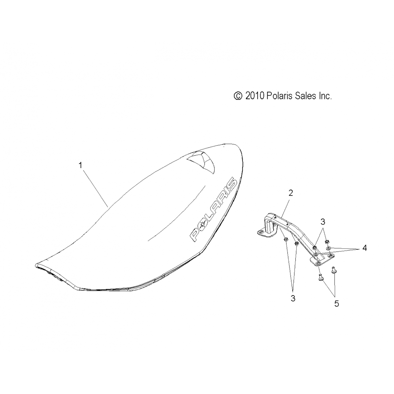 2684766 Polaris асм-крышка, stx blk/wht, rmk