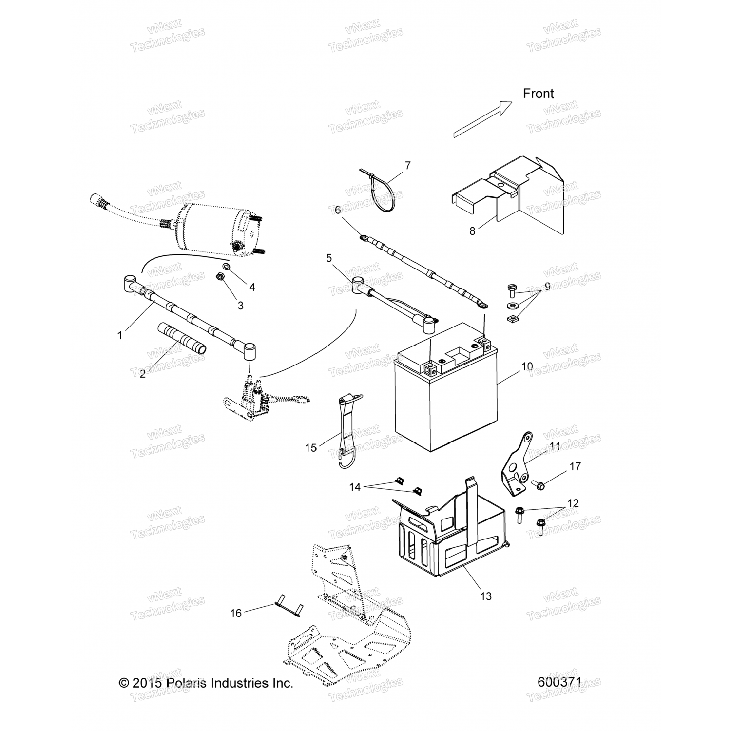4013290 Polaris Кабель-1360мм 6 га черный