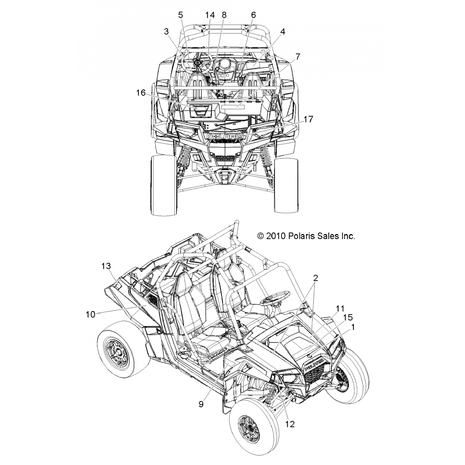 7177506 Polaris Деколь-дуальная накладка, кулачок, белый, rh