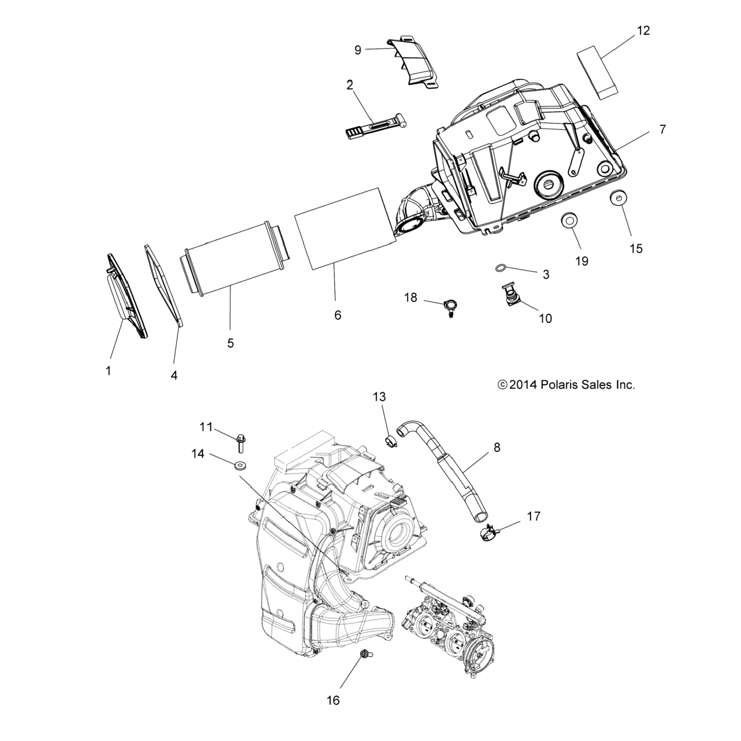 5438983 Polaris Крышка воздушной коробки
