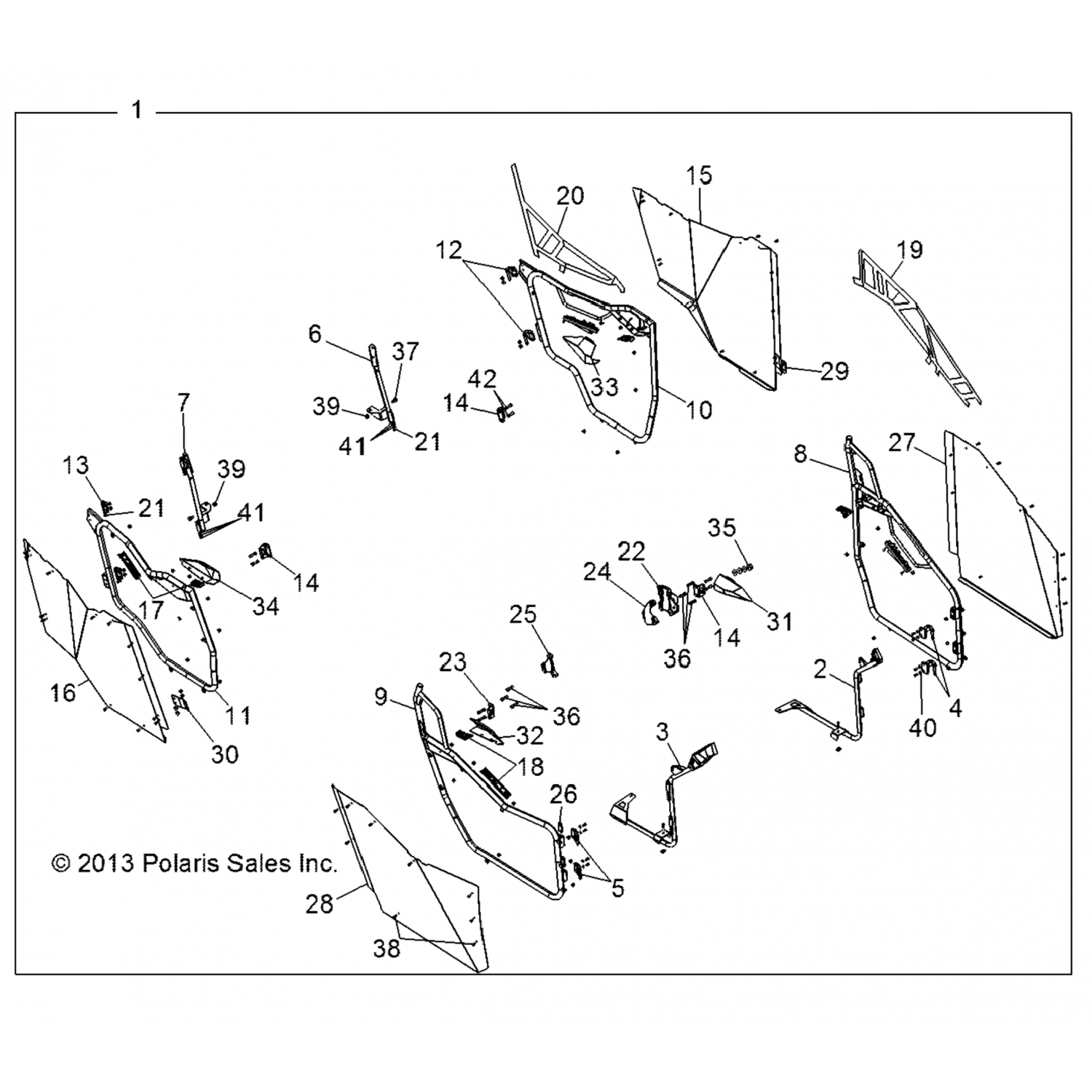 1018177 Polaris Кронштейн шарнира, rzr, lh