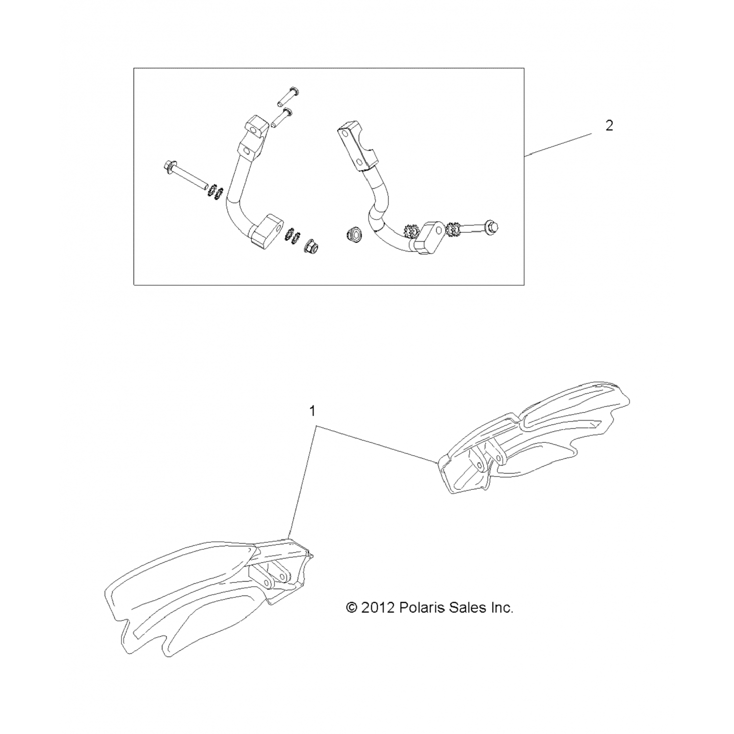 2879380 Polaris Комплект крепления защитного кожуха, atv