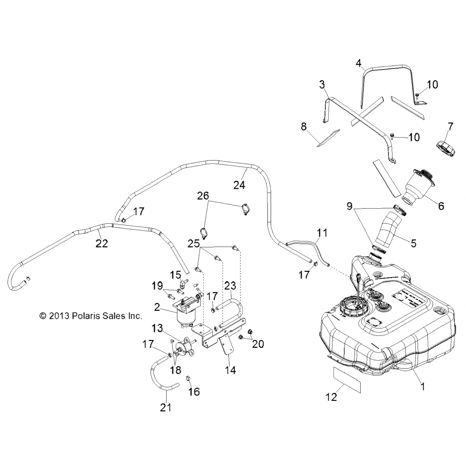 5438877 Polaris Крышка бака дизельного топлива