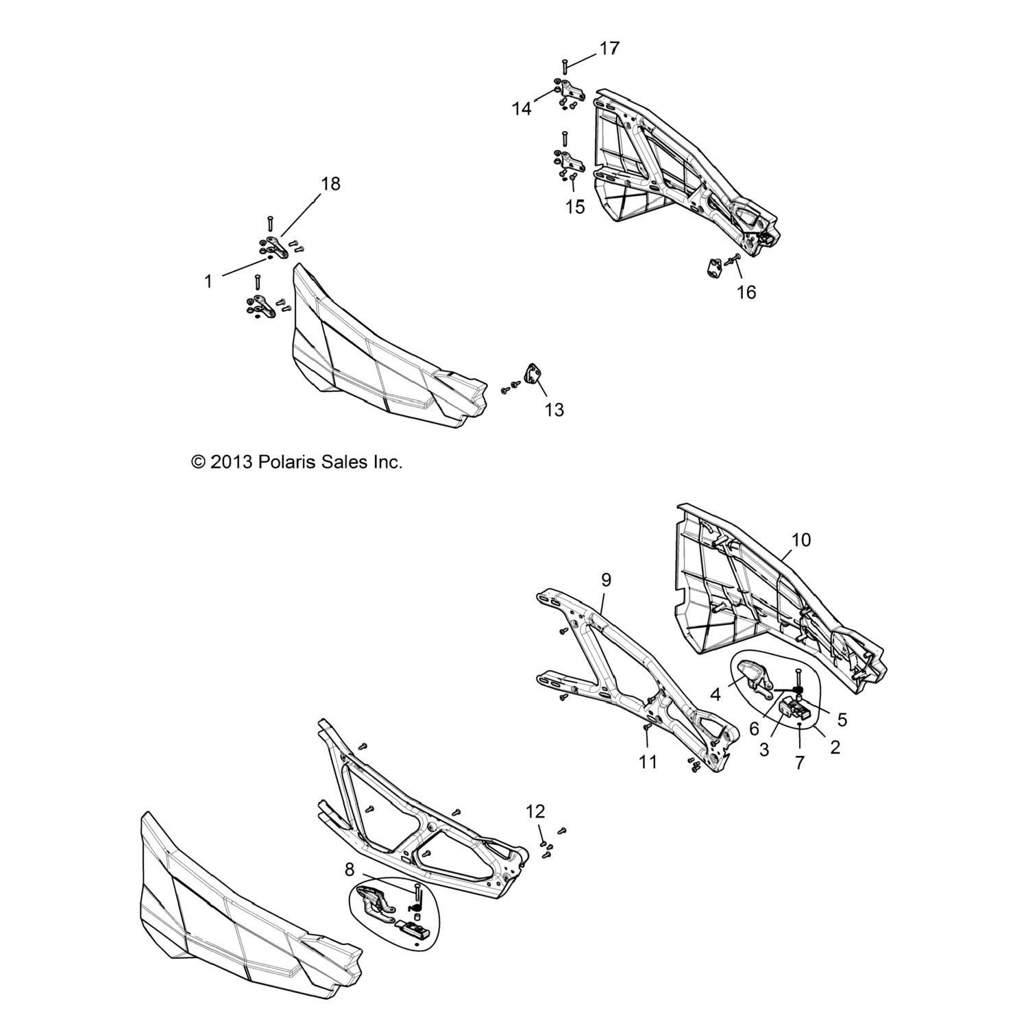 5138956 Polaris Привод защелки, lh