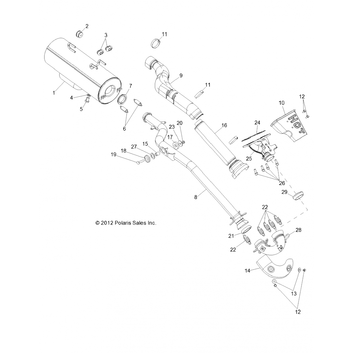 5256672 Polaris Щит тепловой, труба головная, передняя