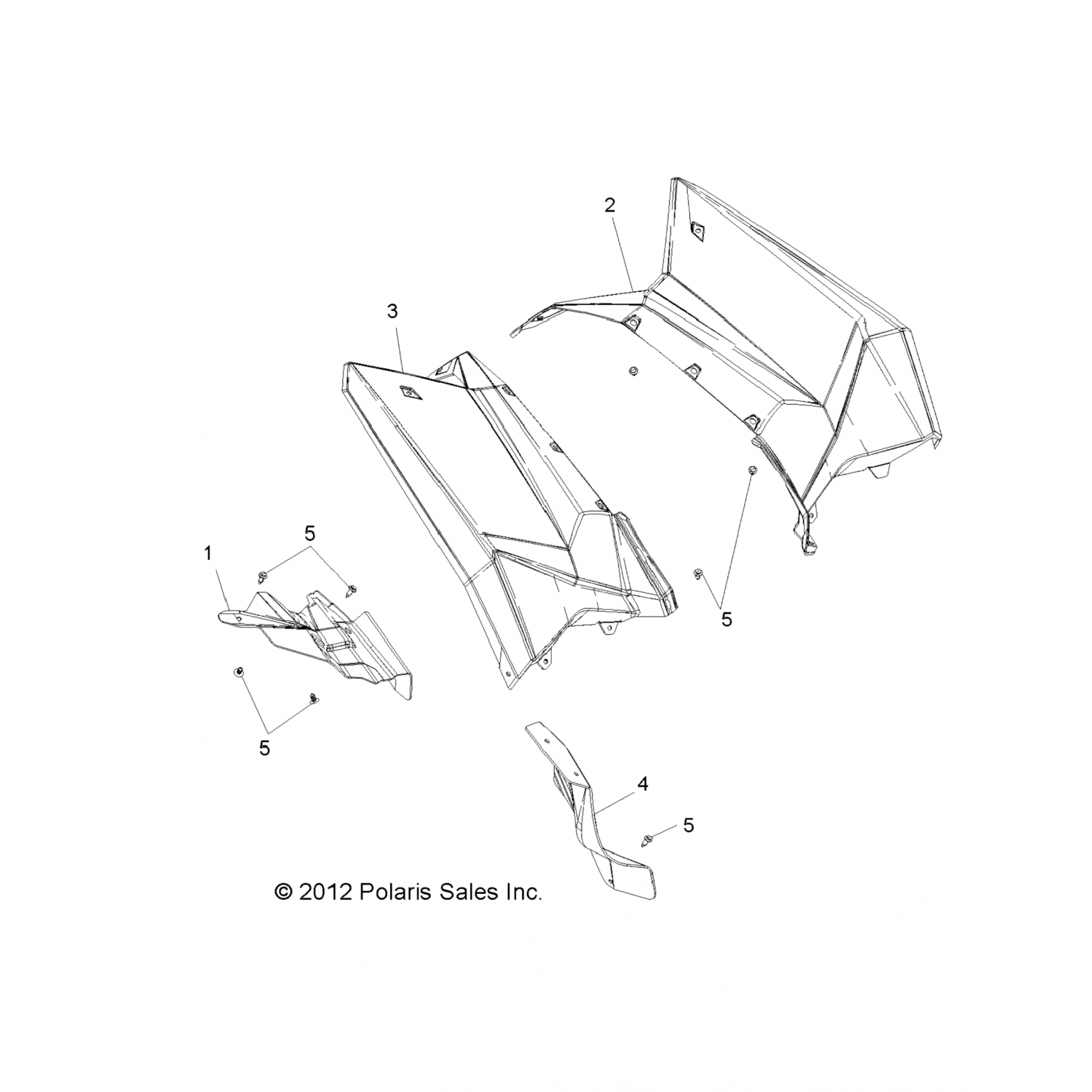 5439326133 Polaris Кабина задняя, rh, ярко-белый 5439326-133