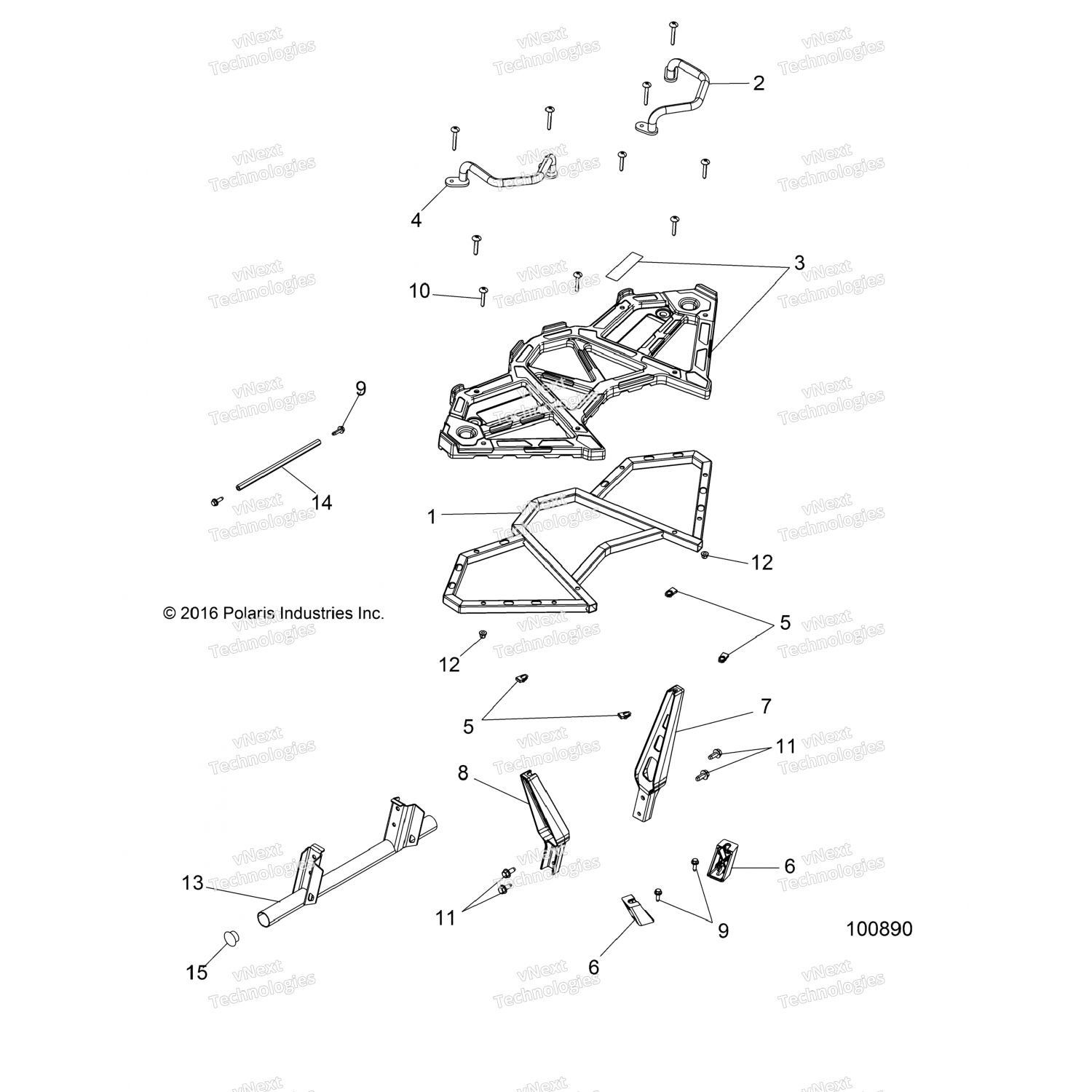 5632710 Polaris Опора стойки, задняя, rh