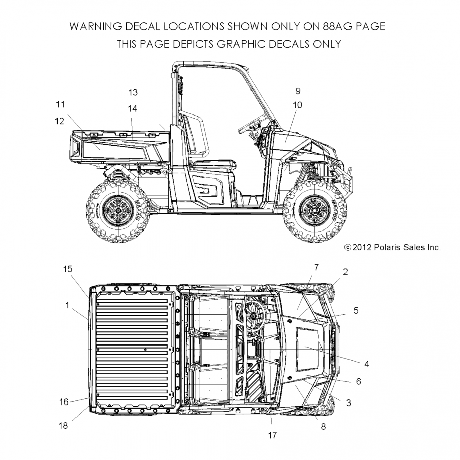 7178923 Polaris Наклейка боковая на капот, xp золото, rh