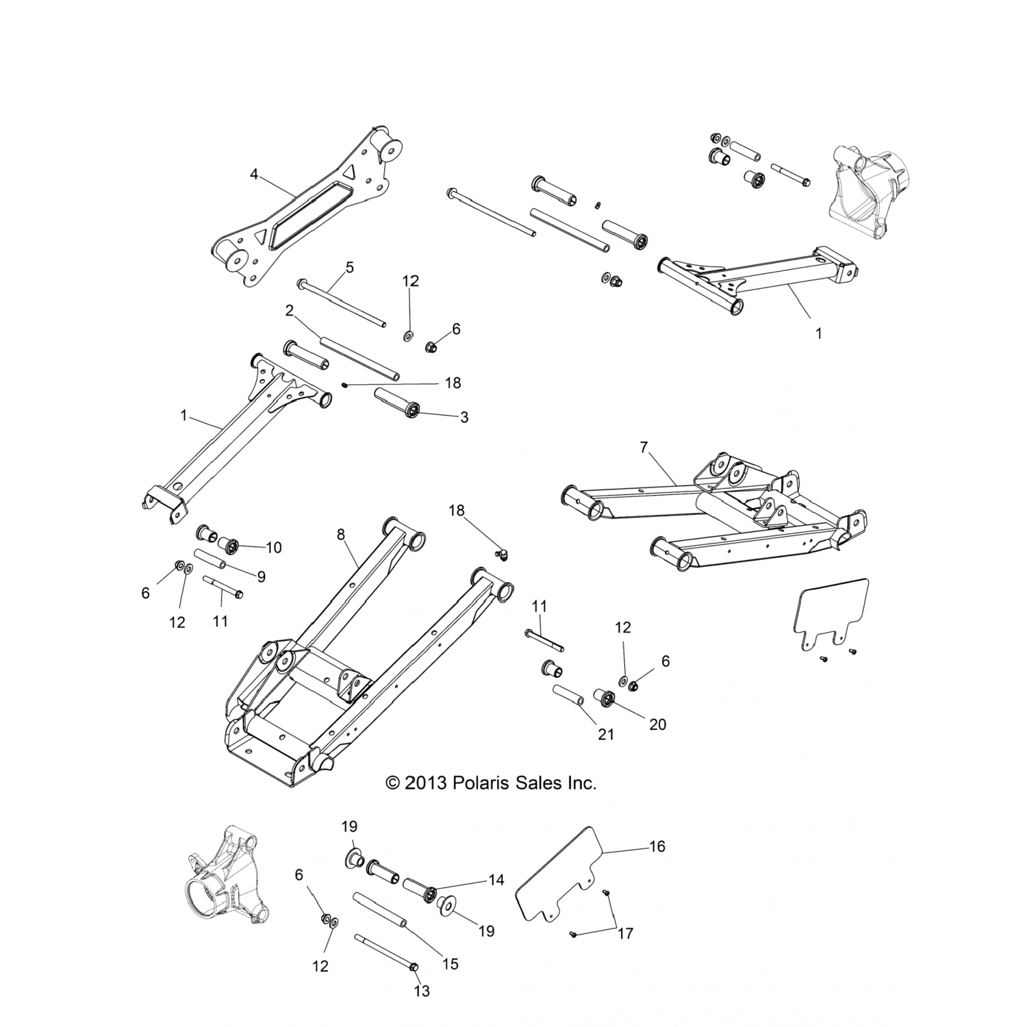 1018217619 Polaris Кронштейн для сварки, lwr,rr,lh,v blu 1018217-619
