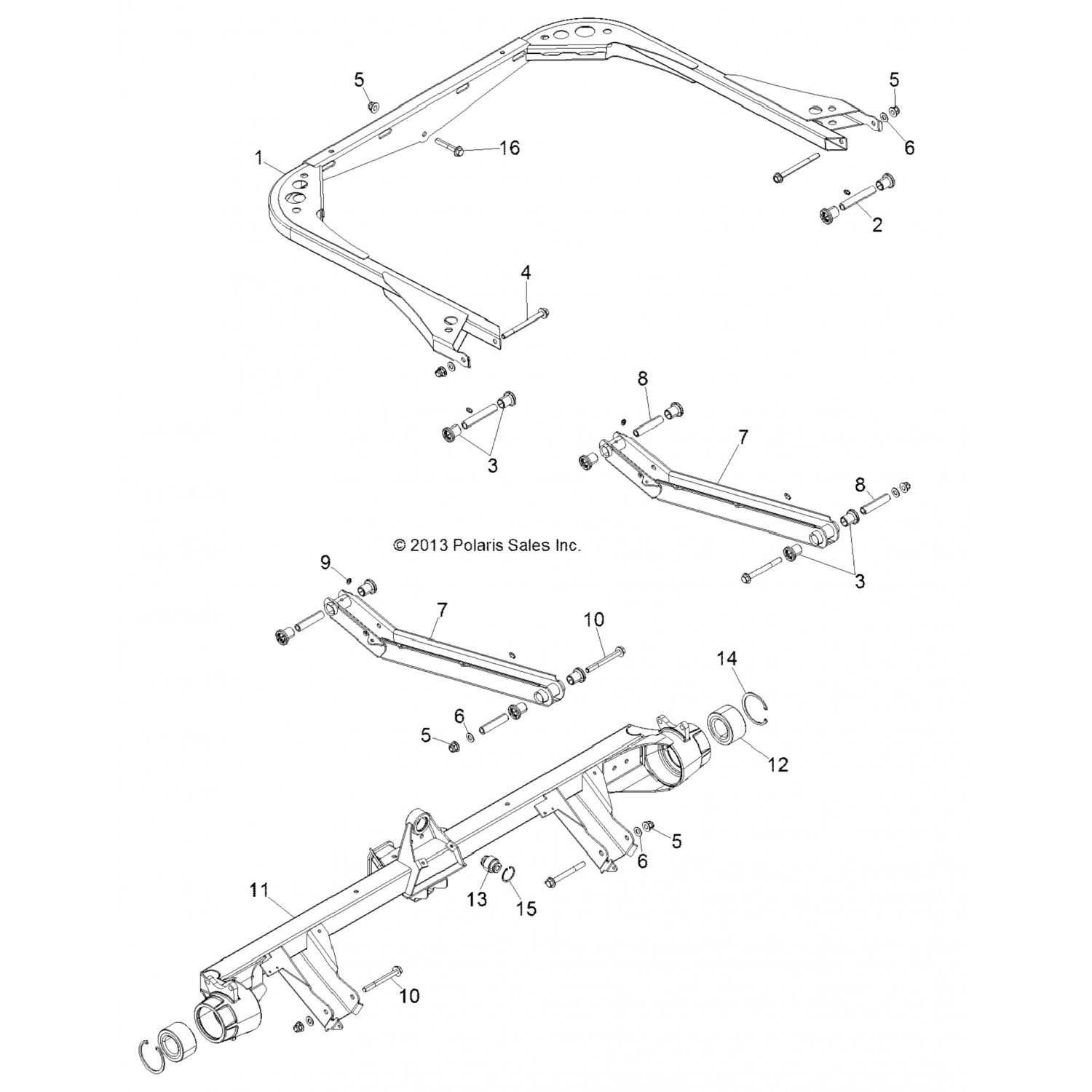 1018693458 Polaris Сварка нижнего звена, m.blk 1018693-458