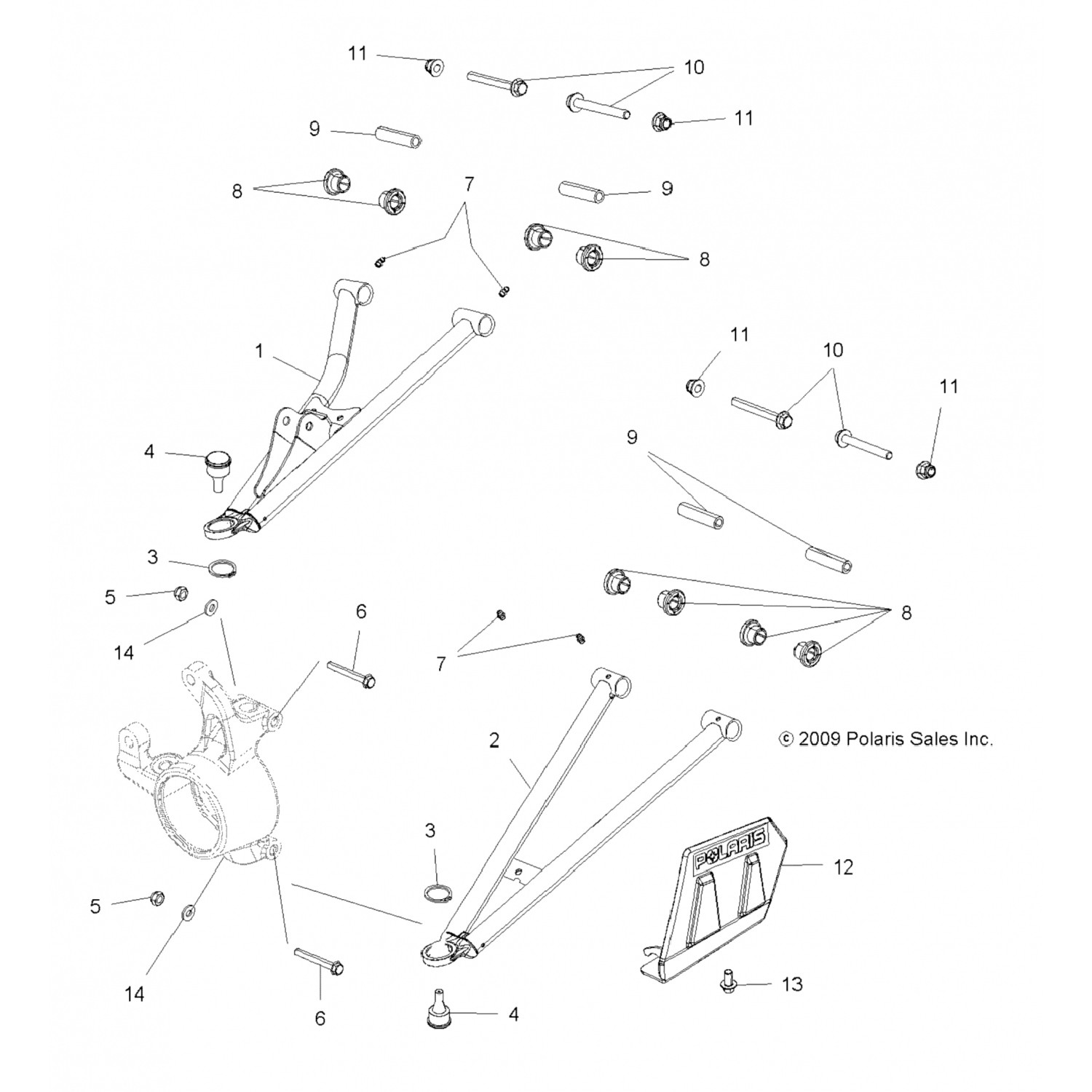 1019810619 Polaris Weld-lca,передний,lh,voodoo blue 1019810-619