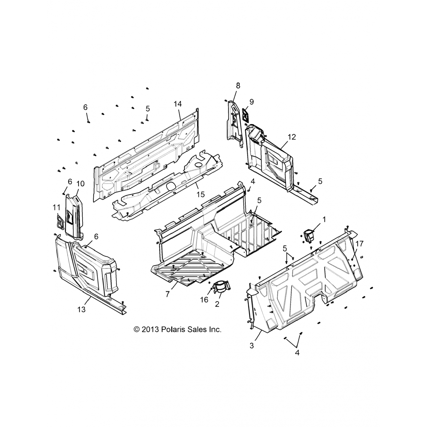 5450842070 Polaris Панель закрытия, задняя, черный 5450842-070