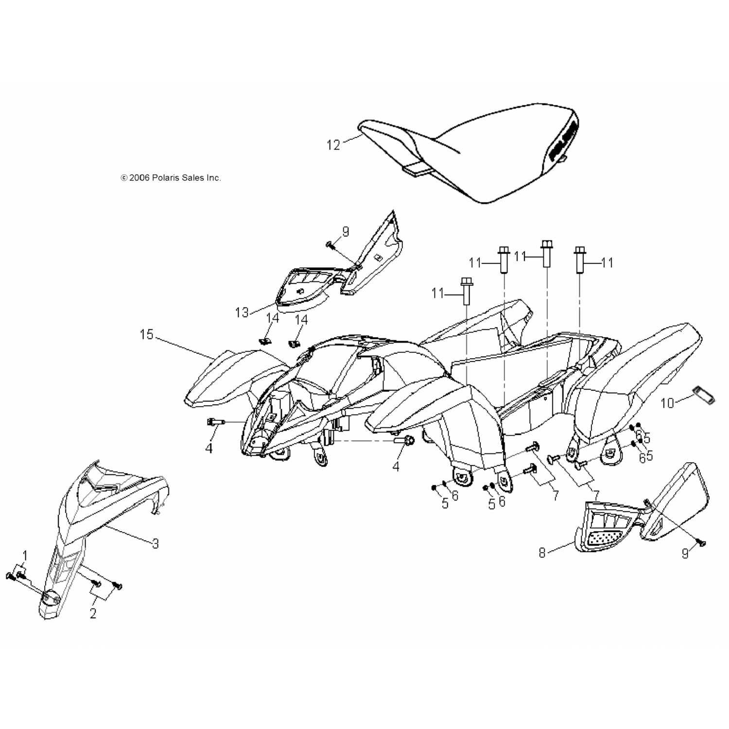 0454222619 Polaris АСМ-КАБИНА, OUTLAW 50, 4STRK, V.BLU 0454222-619