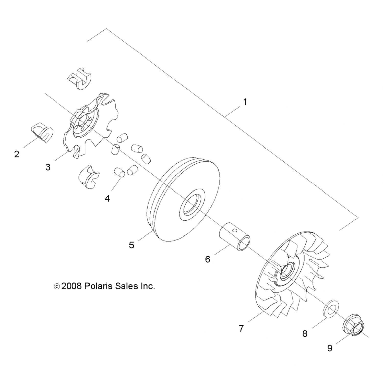 0455016 Polaris S-РОЛИК, RZR170, 15G