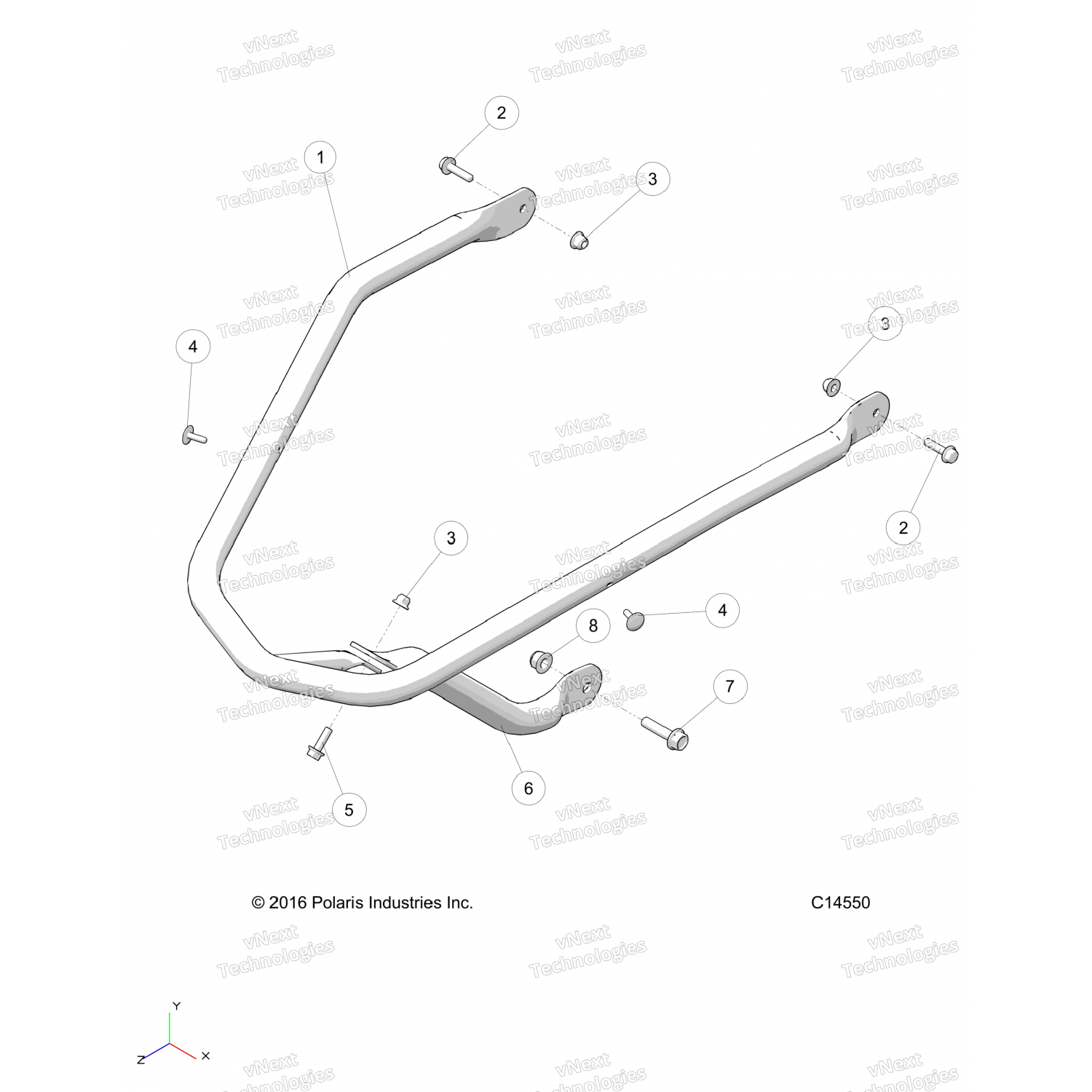 1018417 Polaris Накладка на бампер, передняя