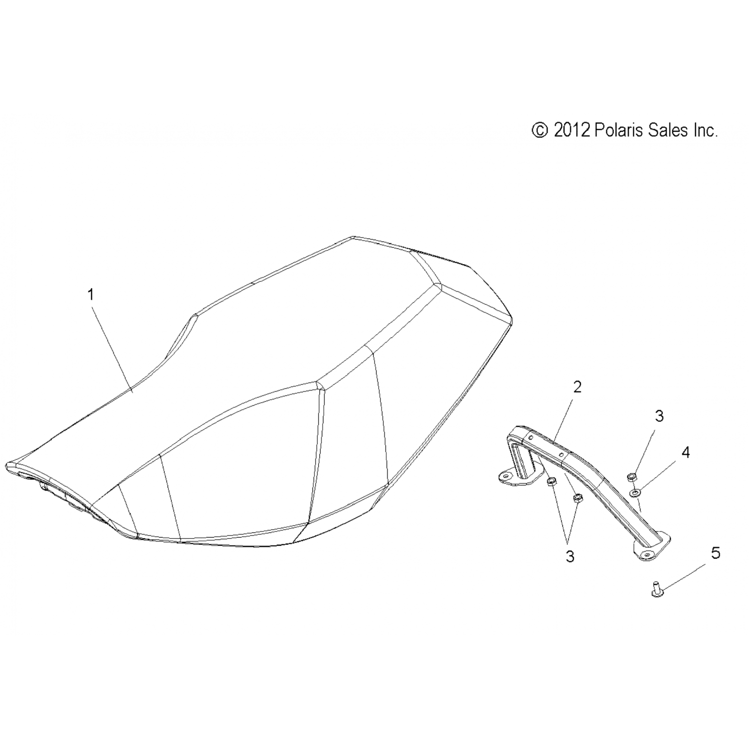 1018789458 Polaris СВАРКА-ОПОРНОЕ СЕДЛО, МАТОВЫЙ ЧЕРНЫЙ 1018789-458