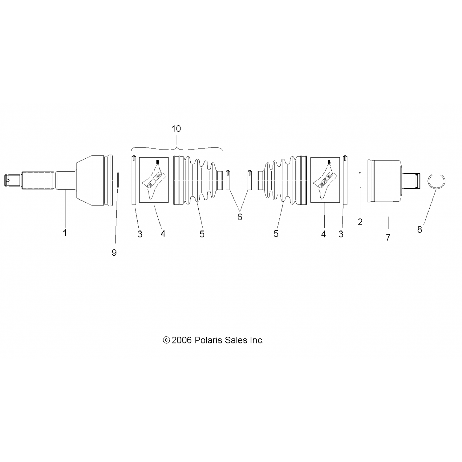 2204857 Polaris Комплект приводного вала, задний, lh