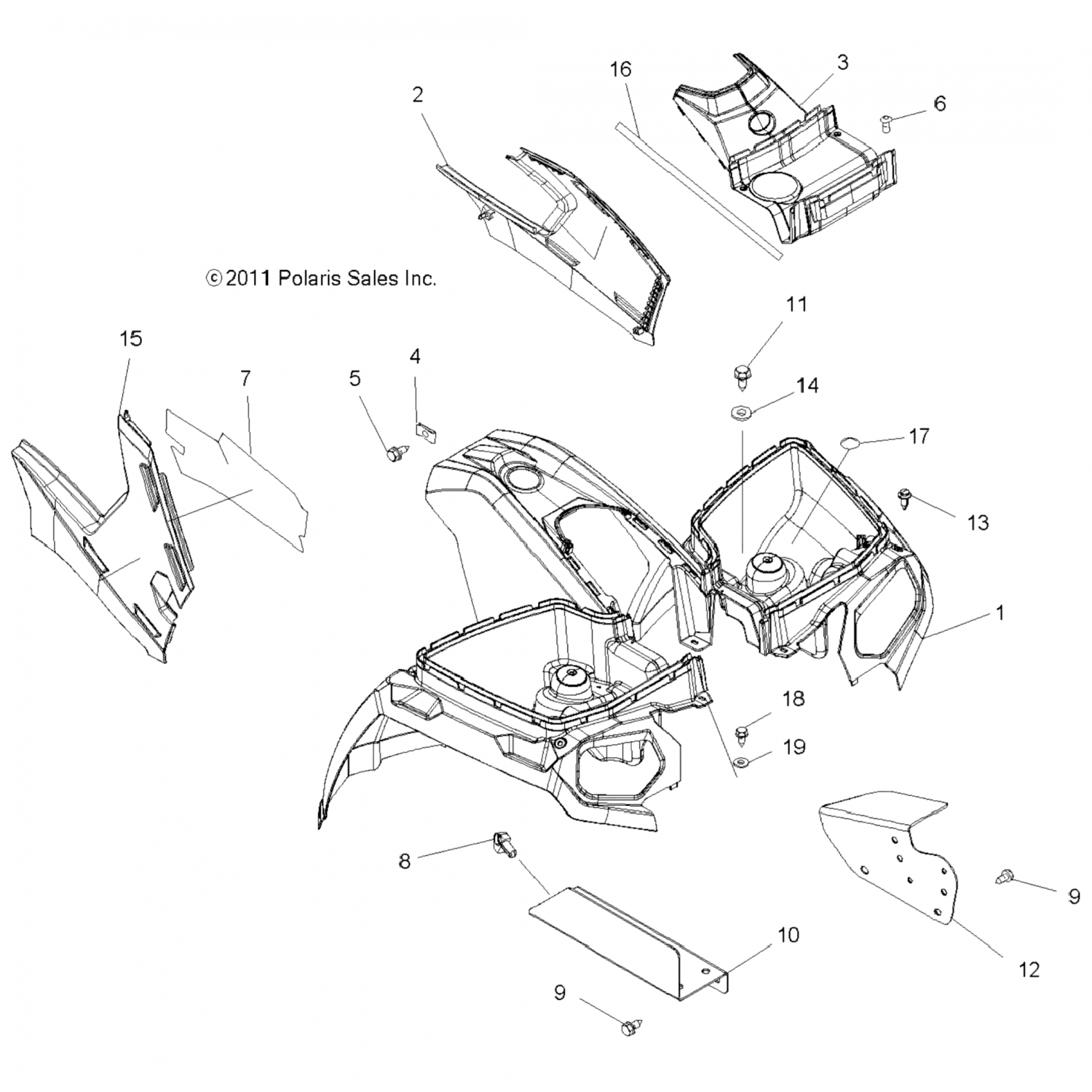 2634190620 Polaris Асм-кабина фр, свч, синий огонь 2634190-620