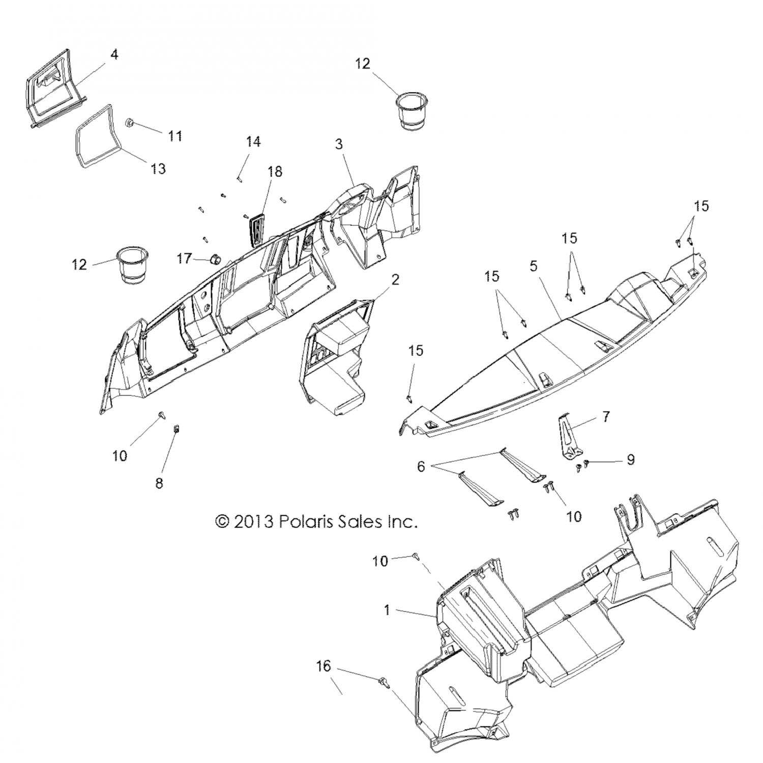 5439756632 Polaris Панель приборов, нижняя, титан 5439756-632