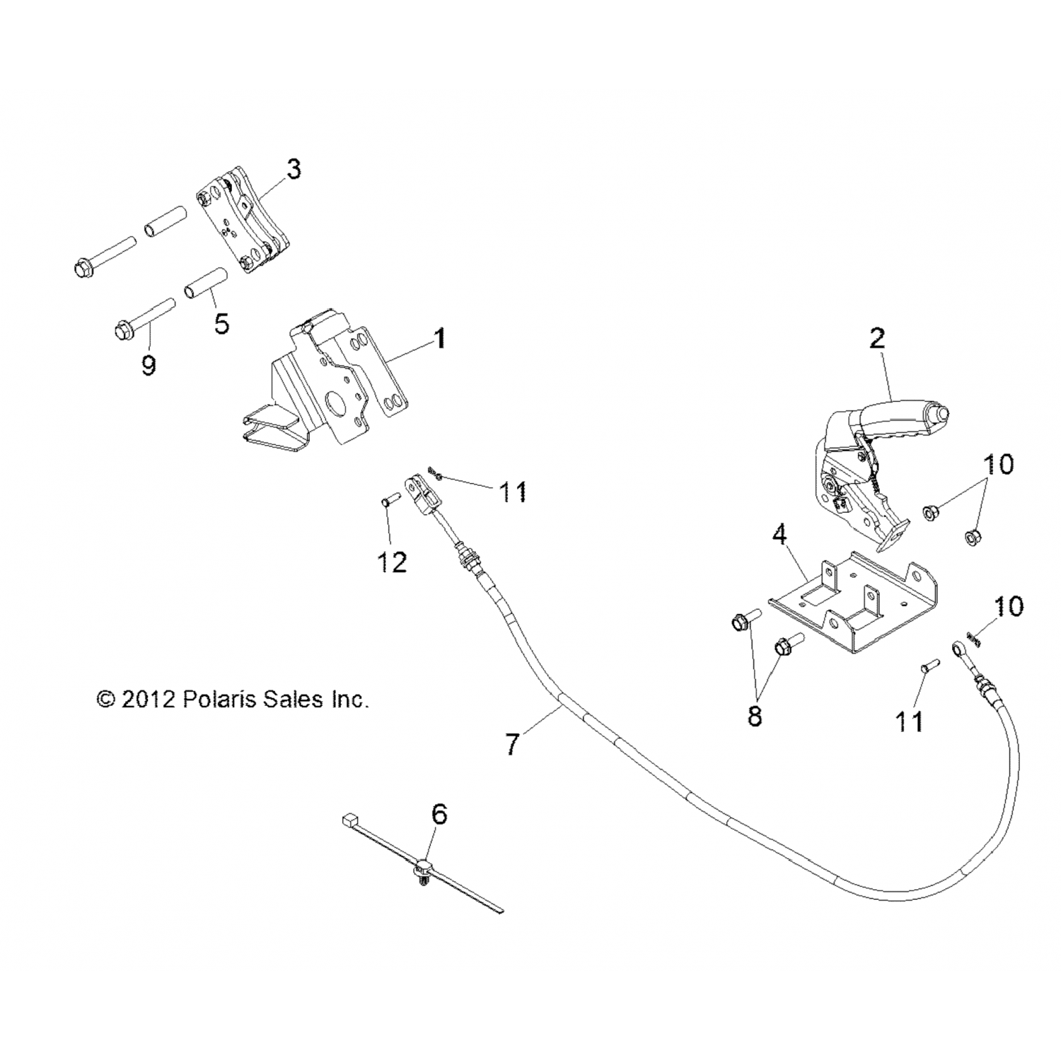 7081838 Polaris Трос стояночного тормоза