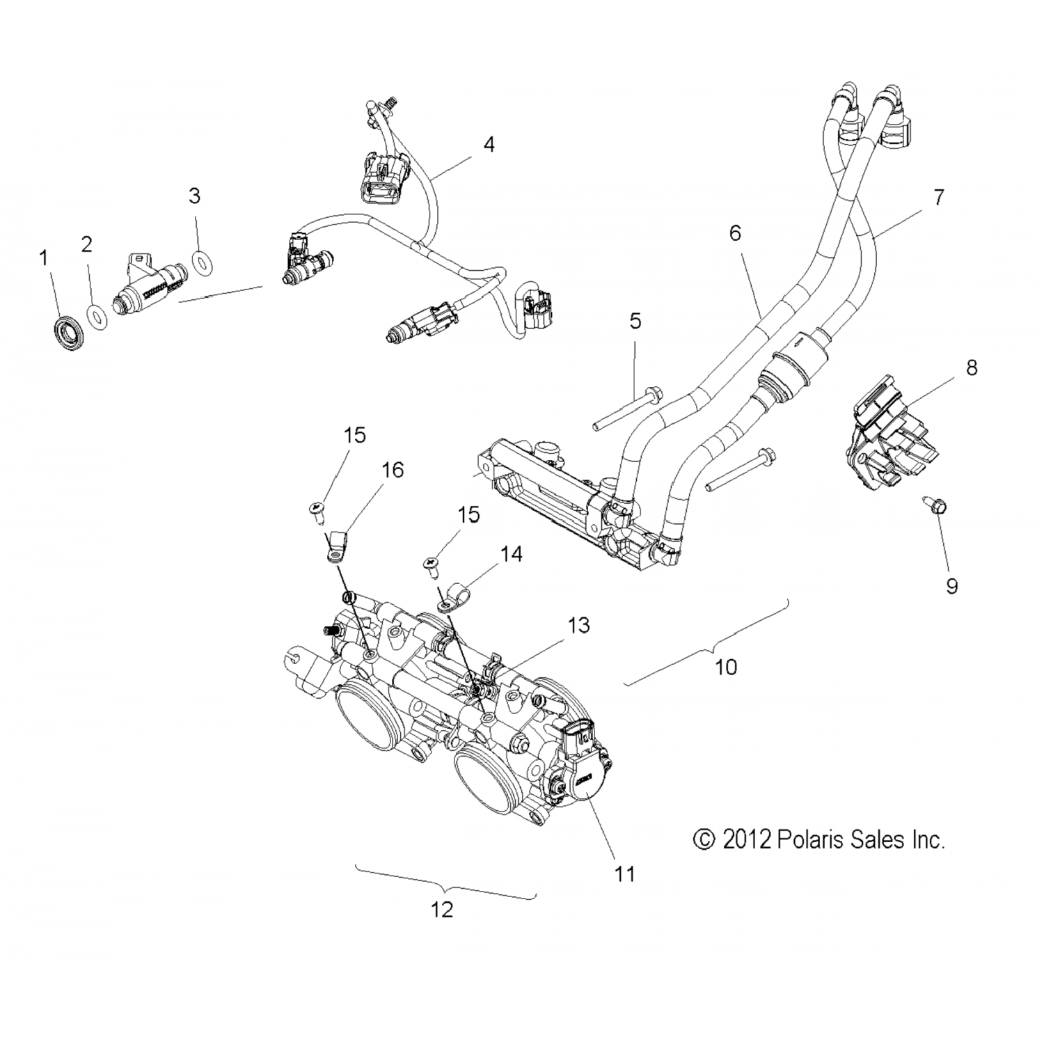 4013394 Polaris Жгут проводов с желтым инжектором