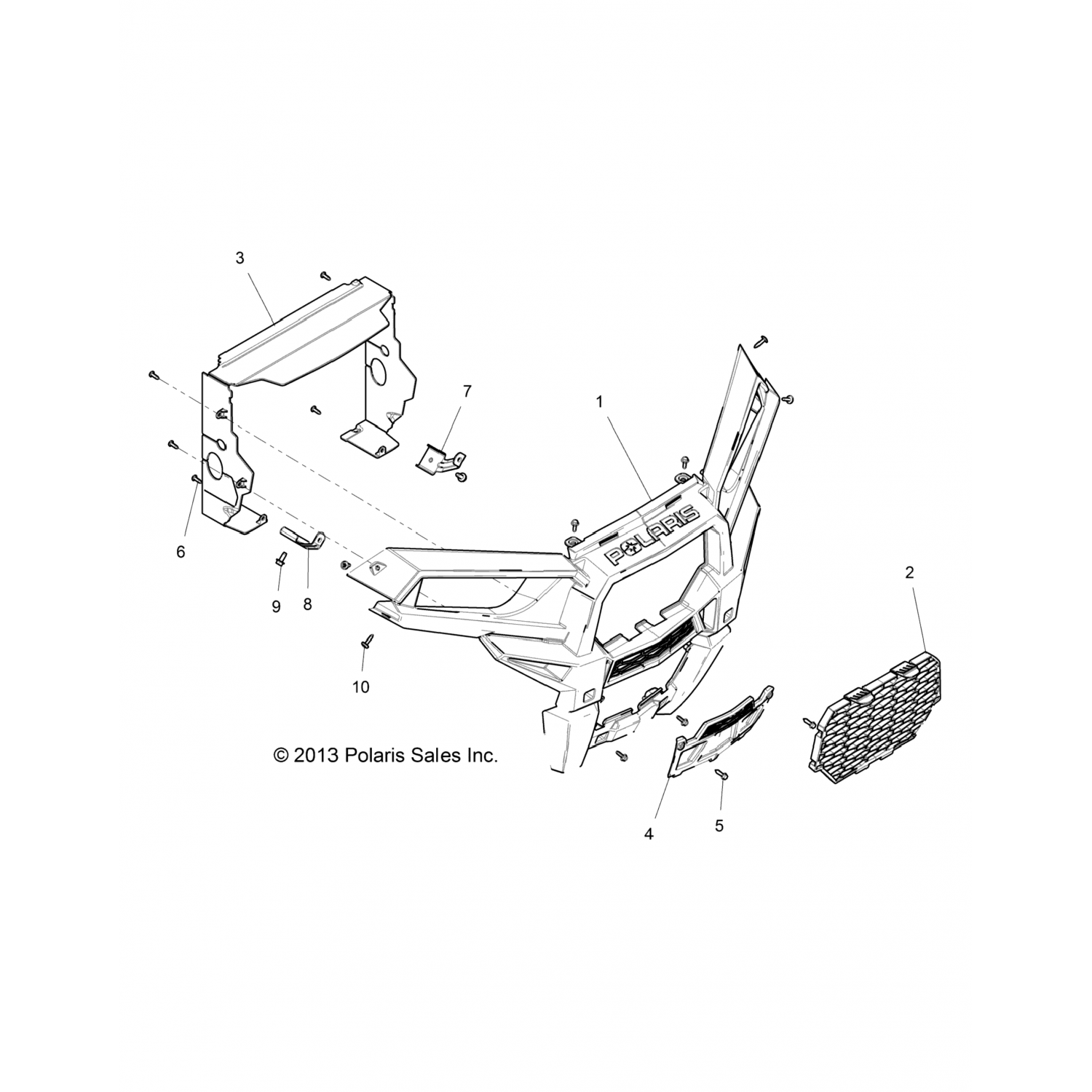 5439786070 Polaris Фаска передняя, черная 5439786-070