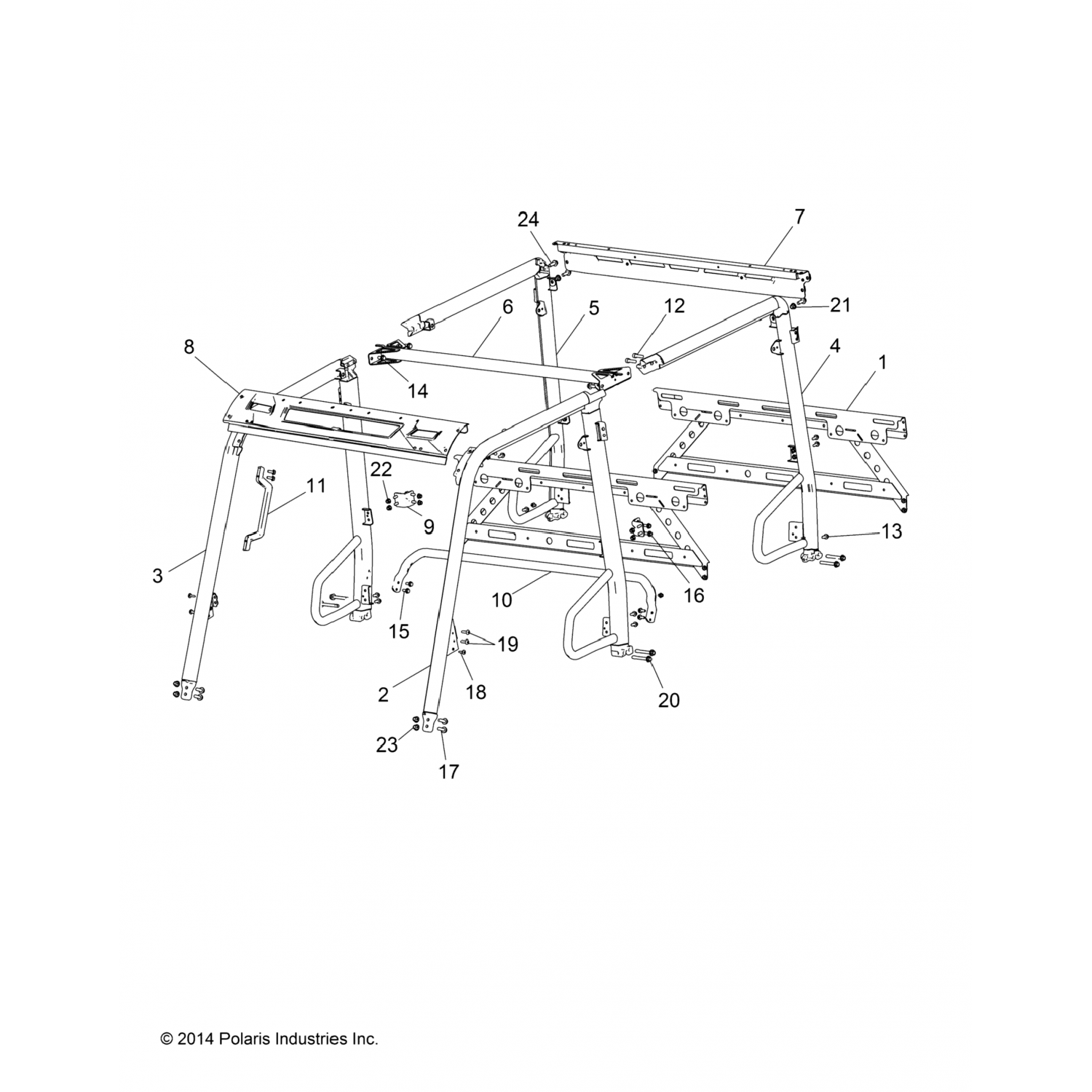 1020260458 Polaris СВАРКА РАМЫ КАБИНЫ, FRT, CREW, RH, M BK 1020260-458