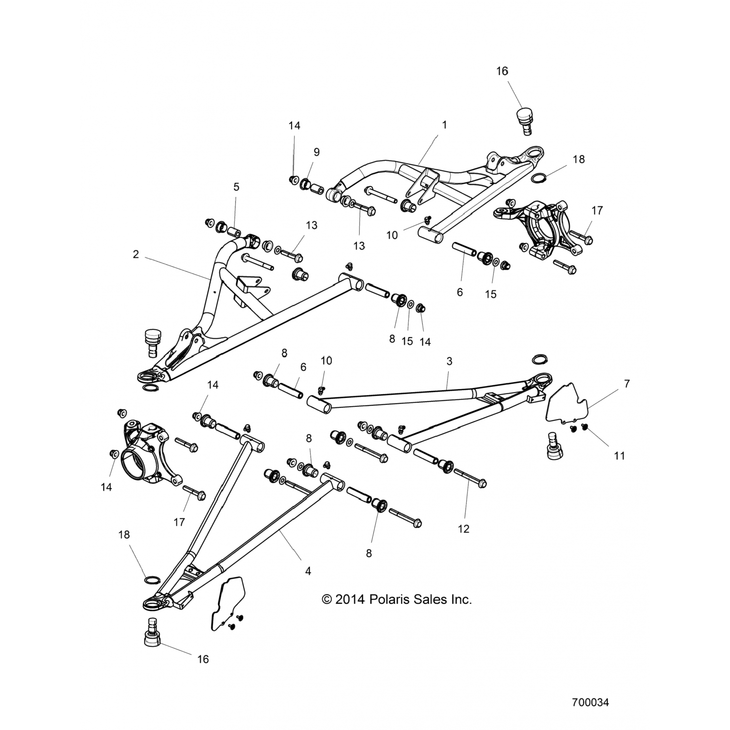 1020946385 Polaris СВАРКА РЫЧАГА, ВВЕРХ, ФР, ЛХ, 64, СЛВ 1020946-385