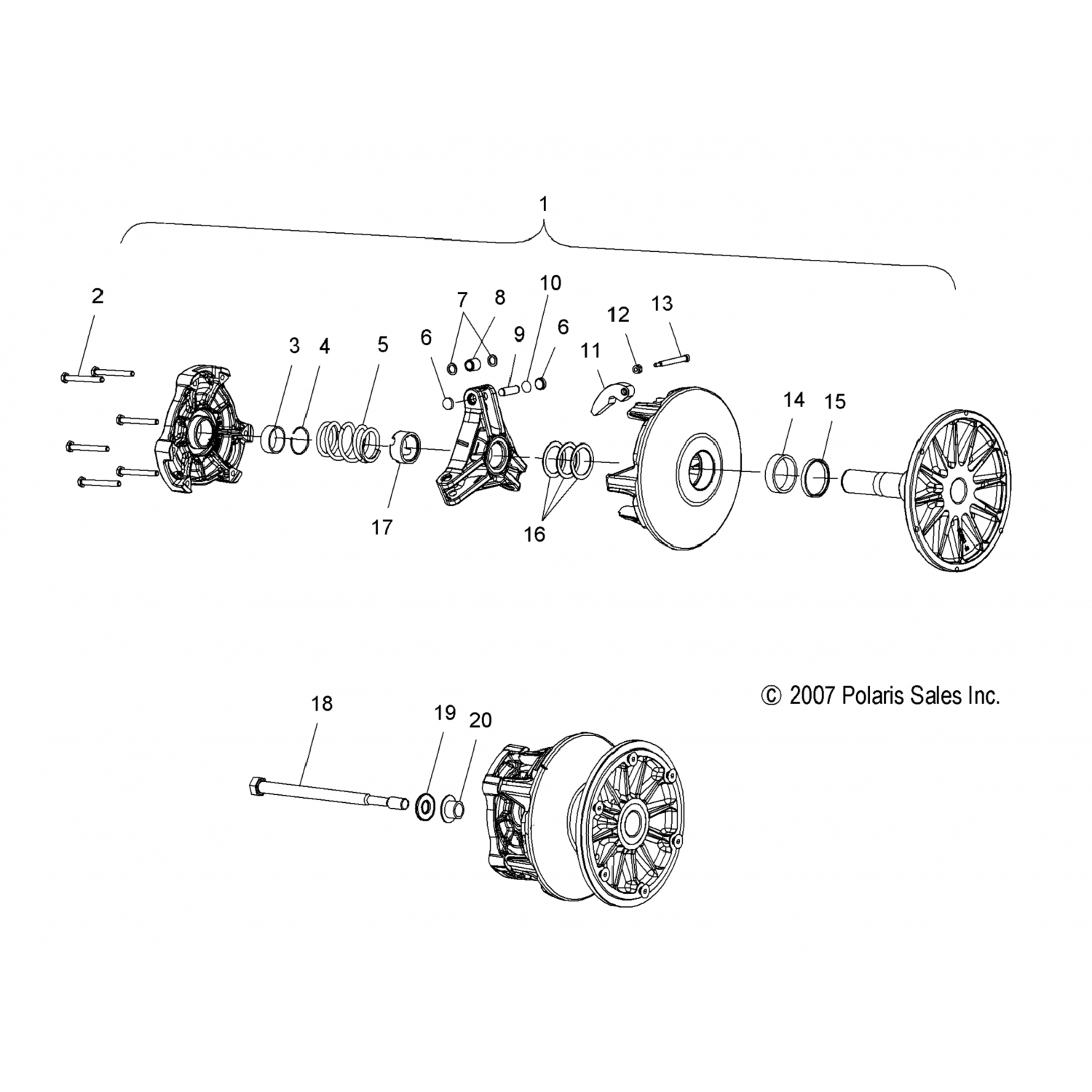 1323262 Polaris АСМ-ПРИВОДНАЯ МУФТА, BSC, BT, ГОНКА