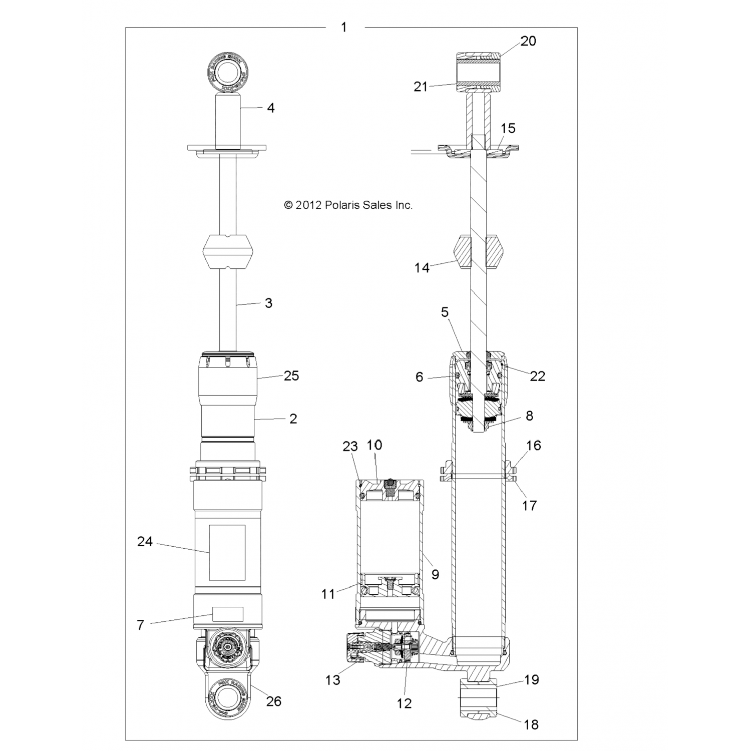 1500923 Polaris ПРОУШИНА, ВАЛ (213-92-240)
