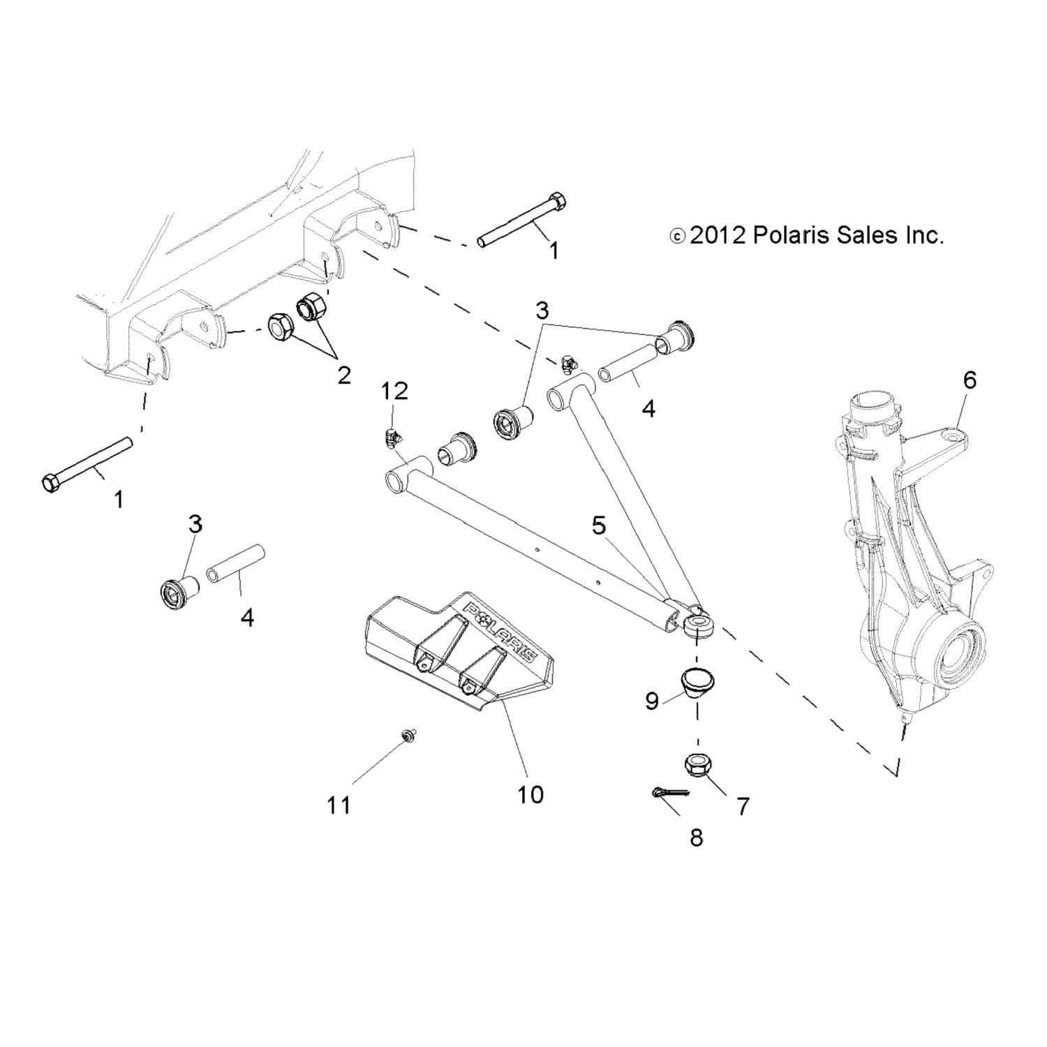 1543387458 Polaris СВАРНАЯ РАМА, LH, M.BLK 1543387-458