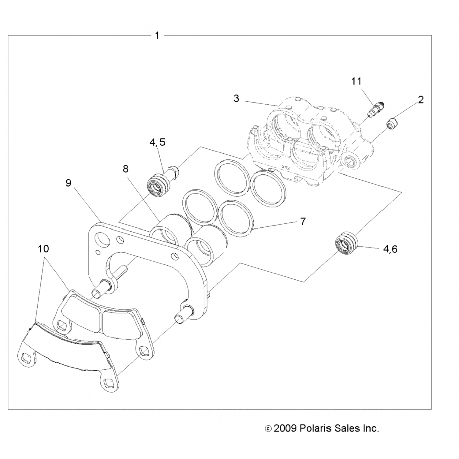 1912485 Polaris АСМ СУППОРТ, BRK, DB, 1.375", RH, M