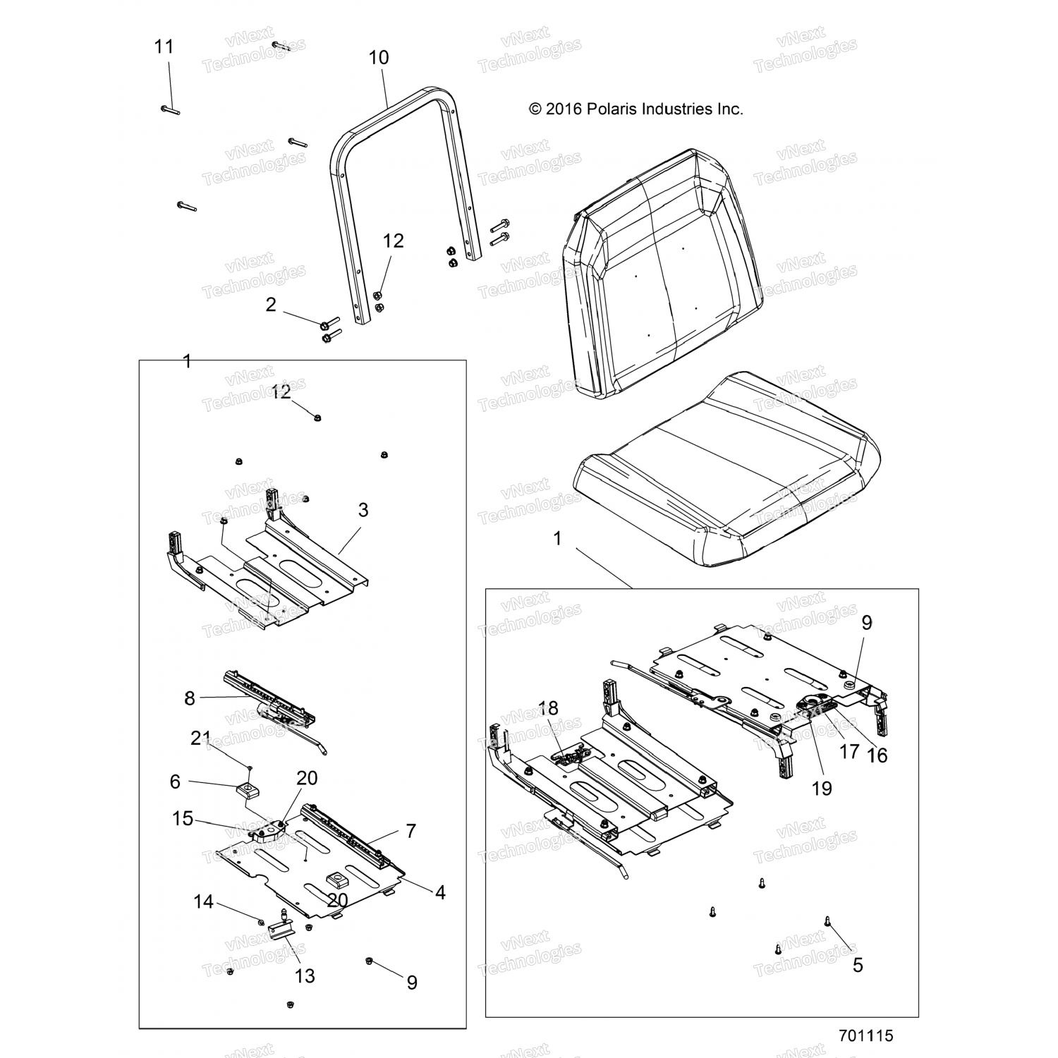1023648329 Polaris СВАРНОЕ СЕДЛО, ФИКСИРУЮЩИЙ ШТИФТ, ЧЕРНЫЙ 1023648-329