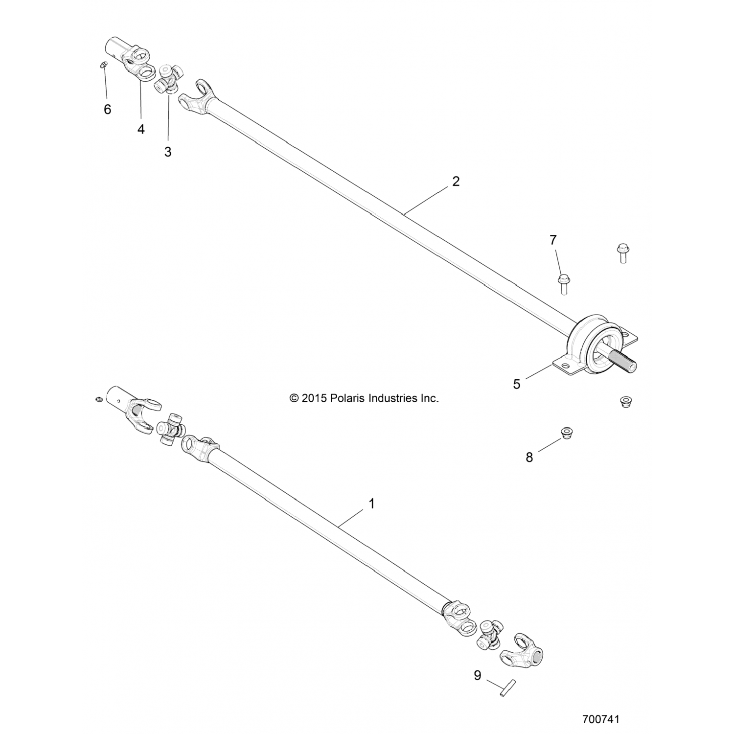 1333775 Polaris ASM-PROPSHAFT,ПЕРЕДНИЙ,CREW