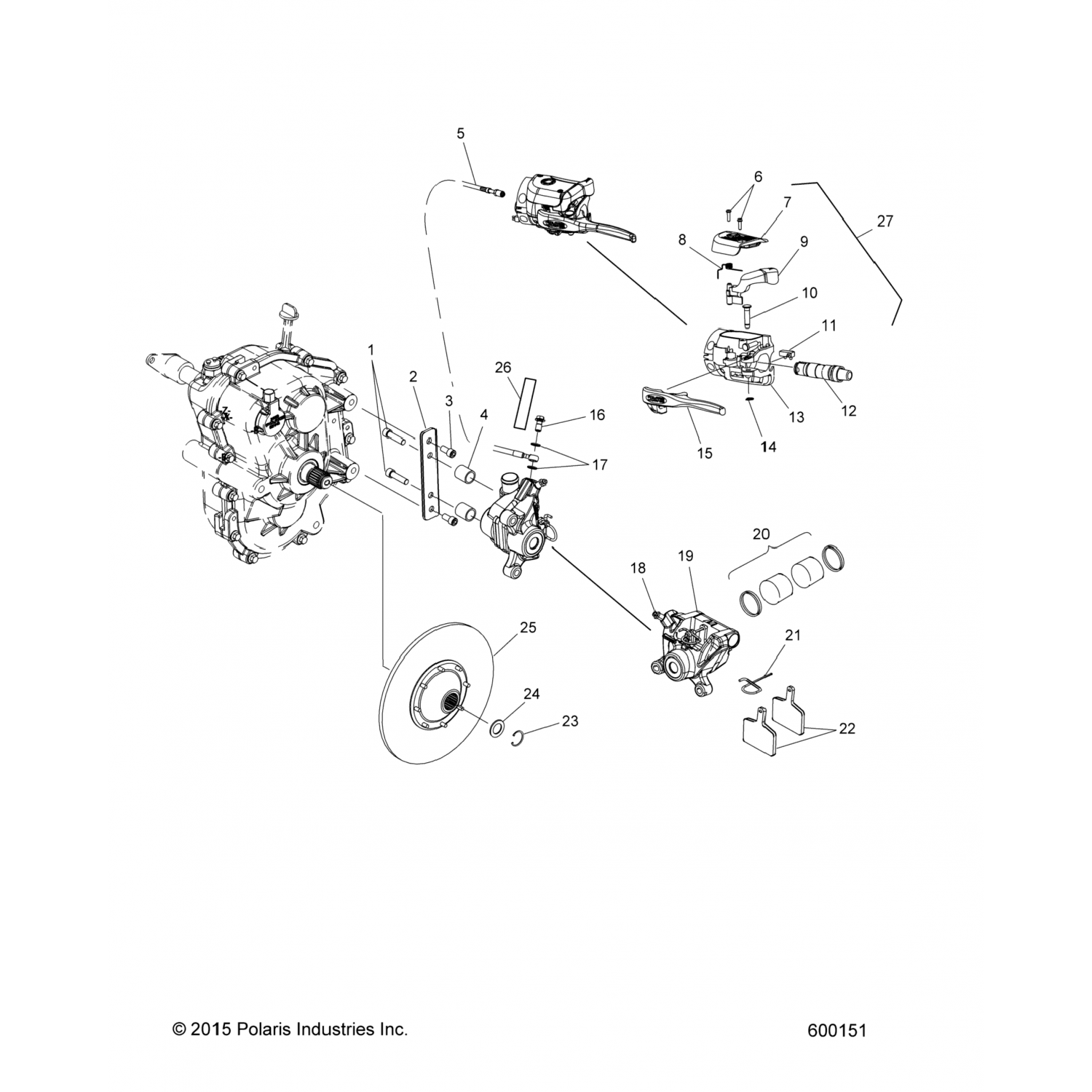 2205959 Polaris K-CALIPER ASM, ПОЛНОЕ ВОЗДУШНОЕ ОХЛАЖДЕНИЕ
