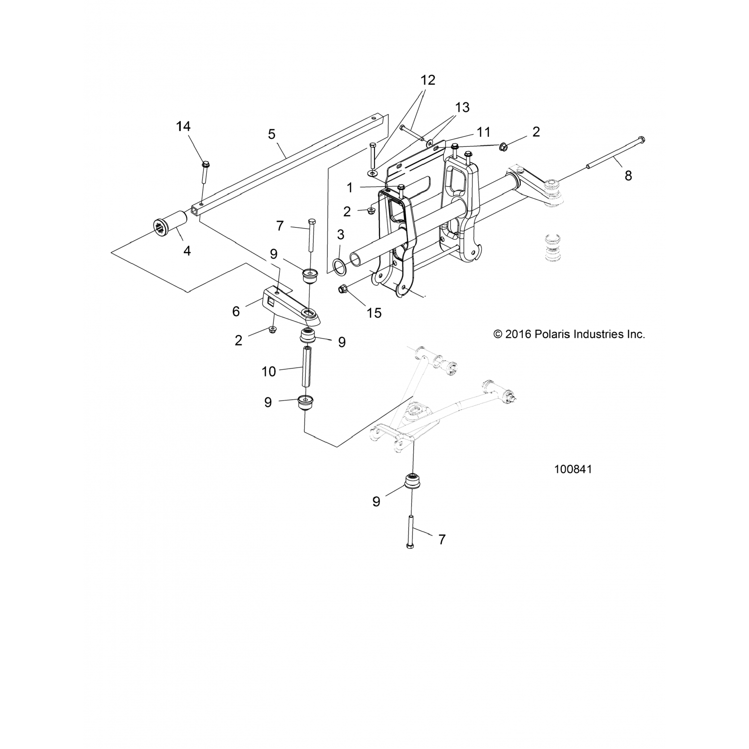1542677458 Polaris СВАРНАЯ ОПОРА СТАБИЛИЗАТОРА, M.BLK 1542677-458