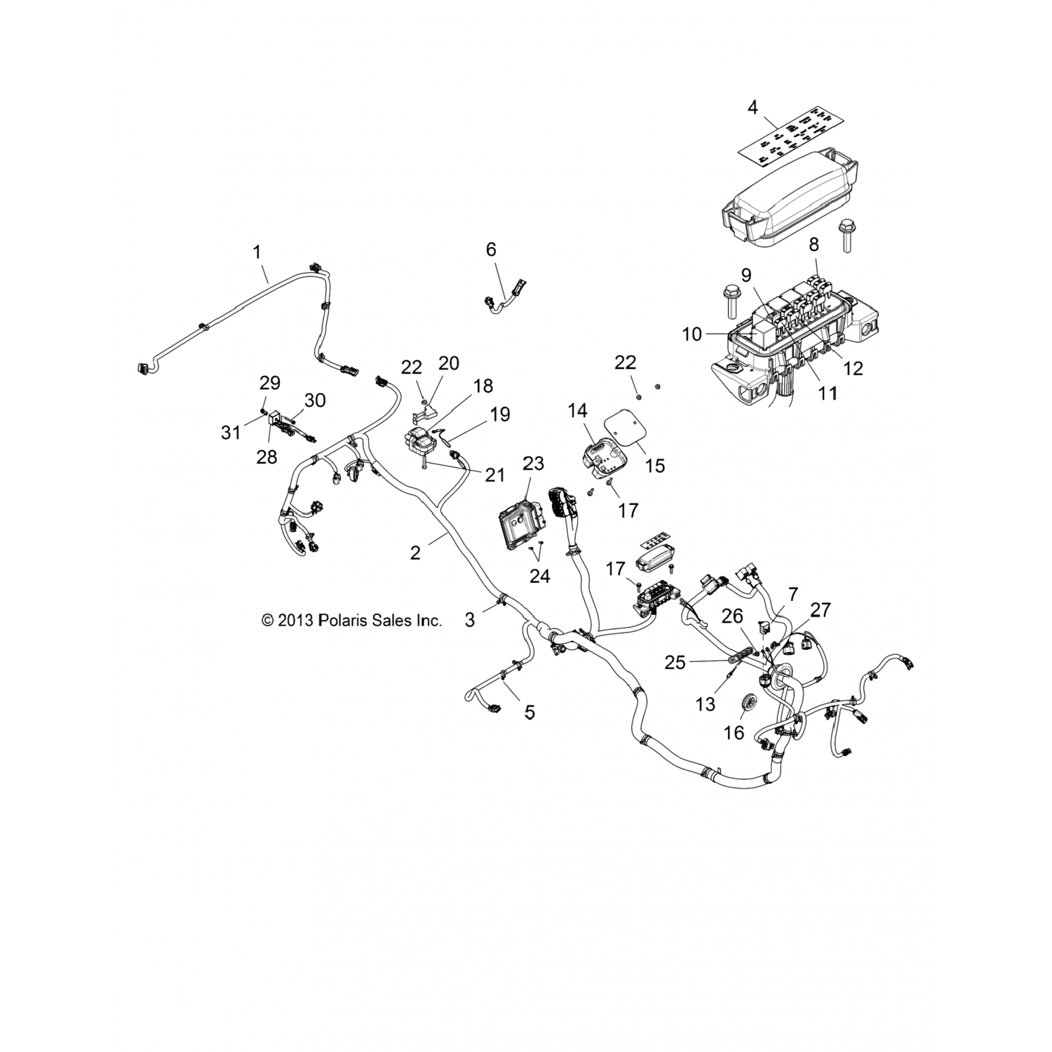 2413240 Polaris ЖГУТ ПРОВОДОВ ШАССИ, EPS, RZN EU 64