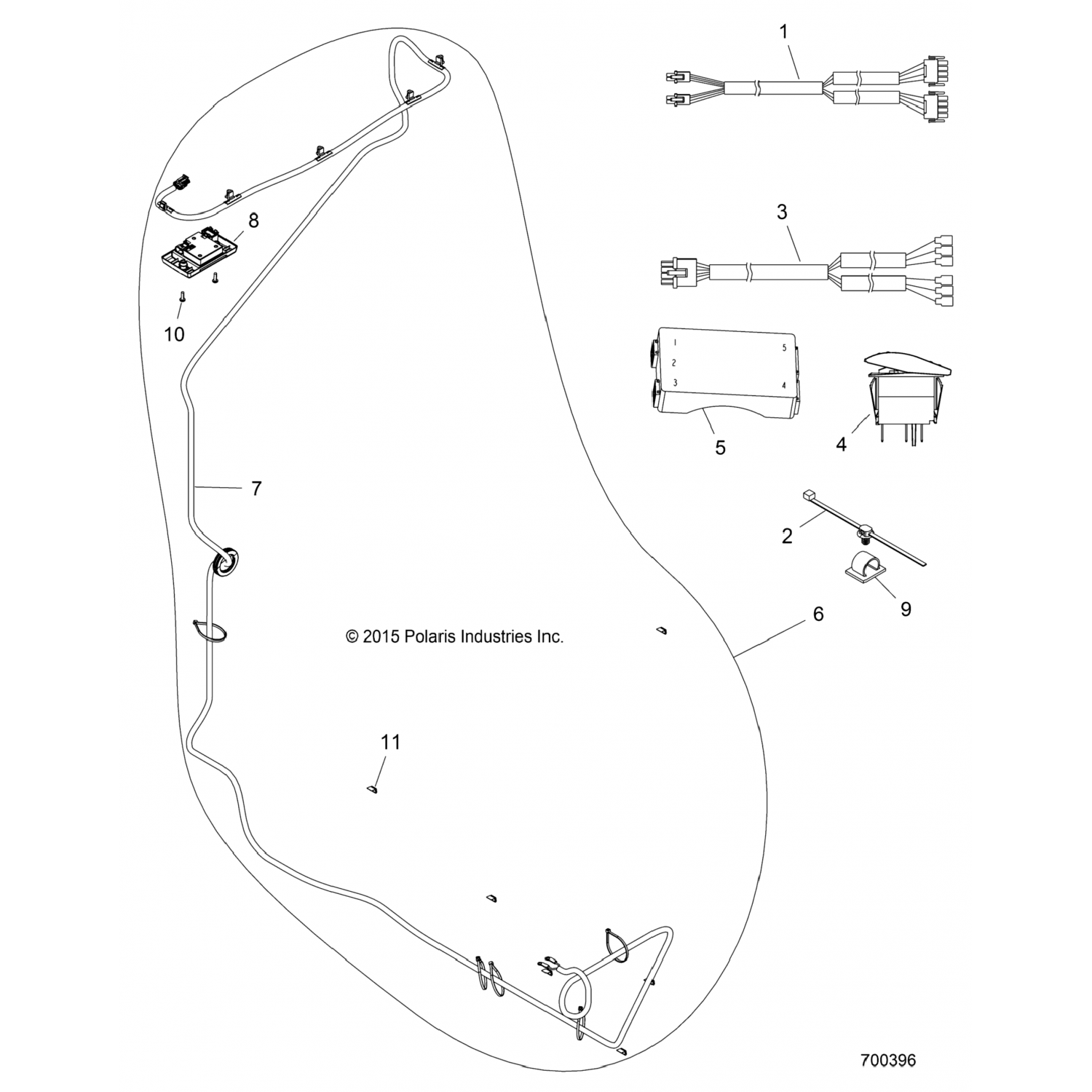 2413307 Polaris ЖГУТ ПРОВОДОВ, СВЕТ, ОВЕРХД, ЛЕ