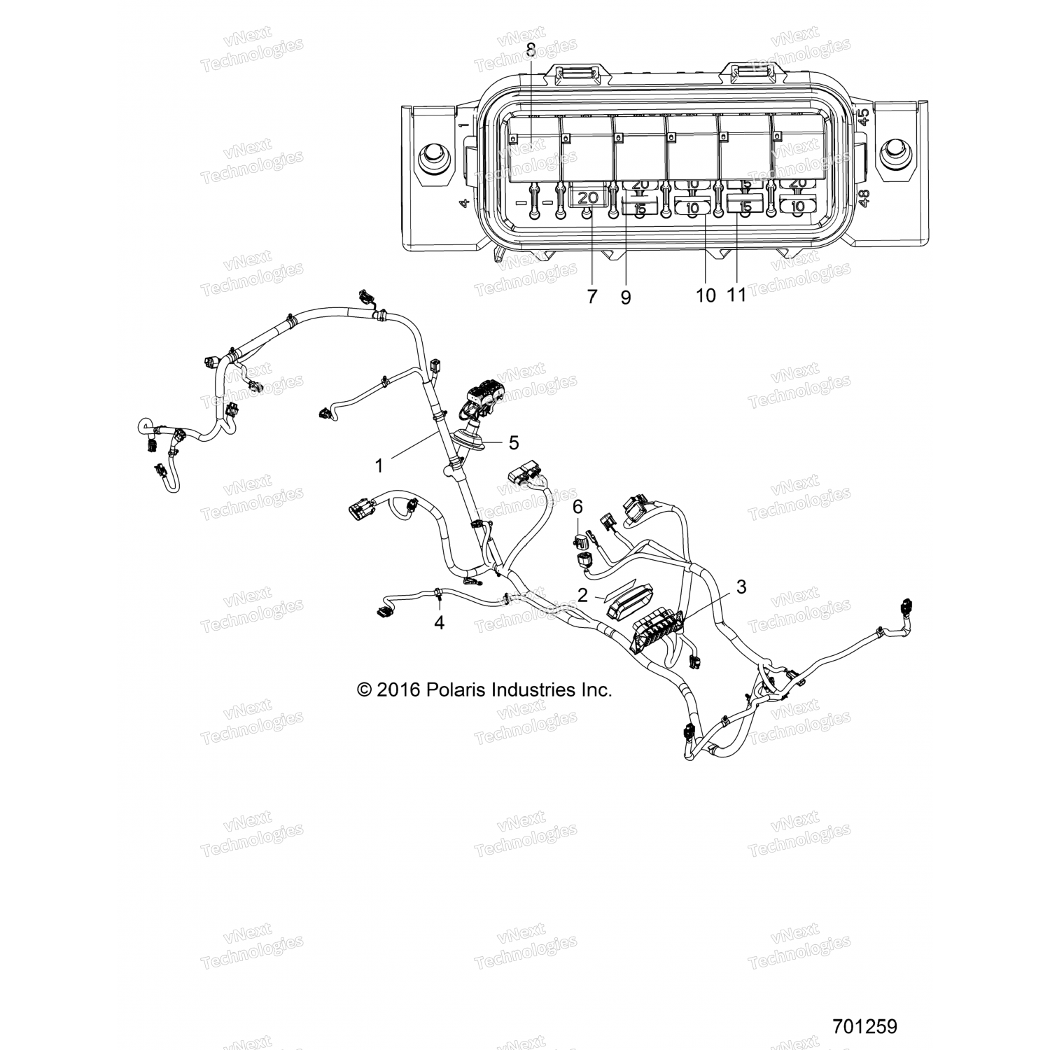 2413475 Polaris ЖГУТ ПРОВОДОВ ШАССИ RZR 570