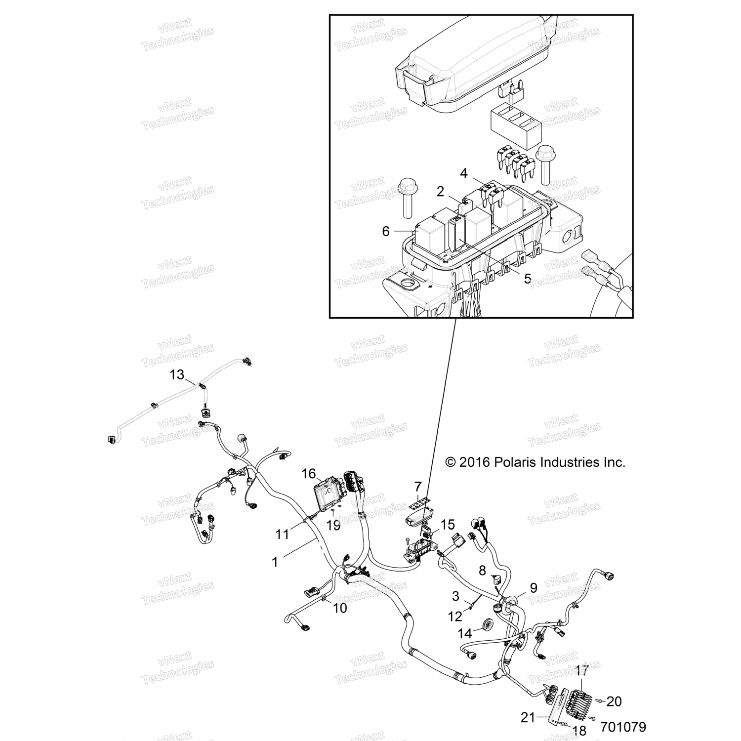 2413489 Polaris ЖГУТ ПРОВОДОВ ШАССИ RZR 900