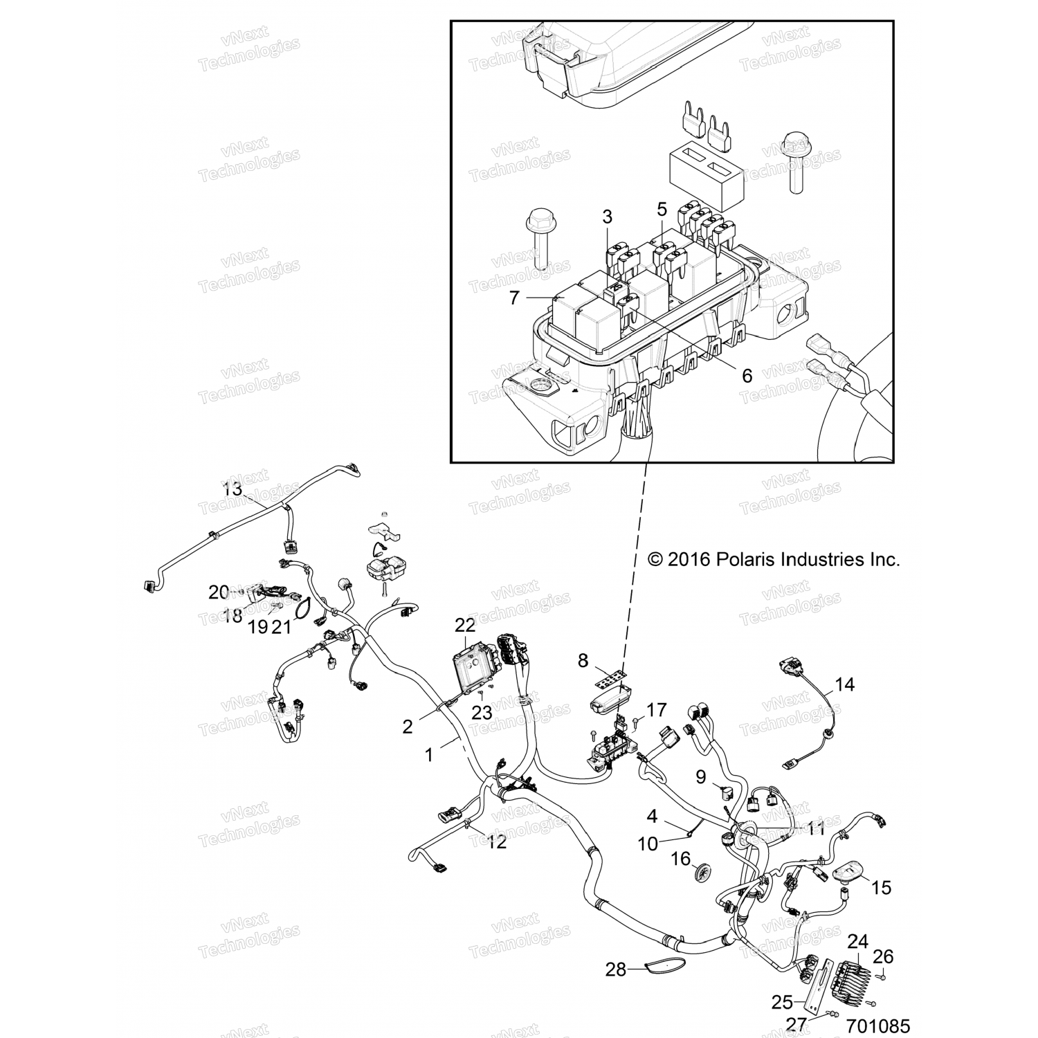 2413492 Polaris ЖГУТ ПРОВОДОВ ШАССИ, RZR, 900, XC