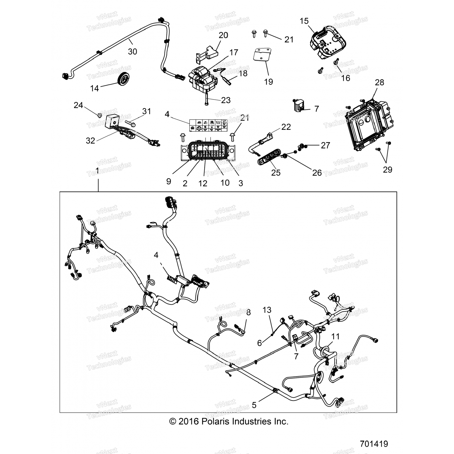 2413691 Polaris ЖГУТ ПРОВОДОВ ШАССИ, EPS, ЛЕБЕДКА, ЭКИПАЖ