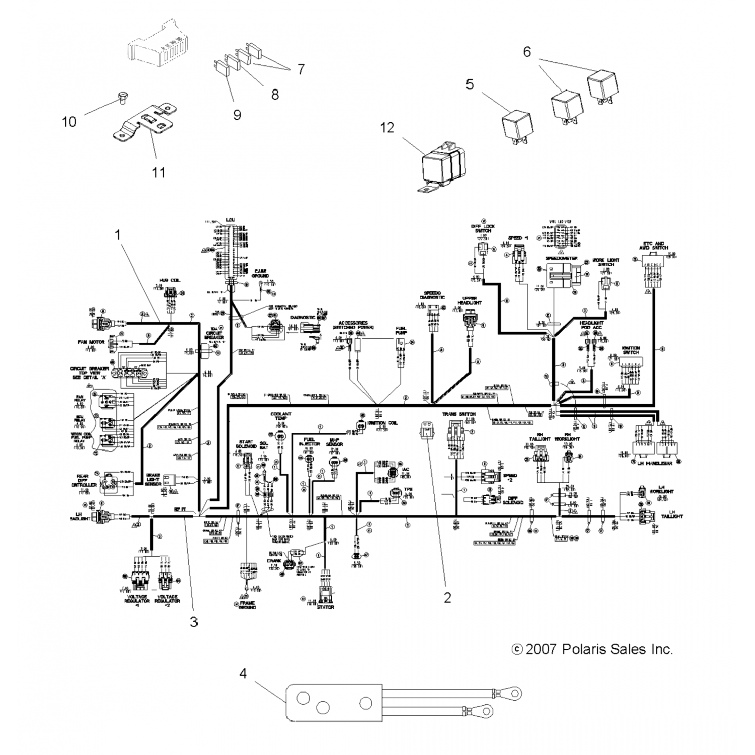 4016835 Polaris РЕЛЕ УПРАВЛЕНИЯ ДИФФОМ, ЗАДНЕЕ С РАЗЪЕМОМ