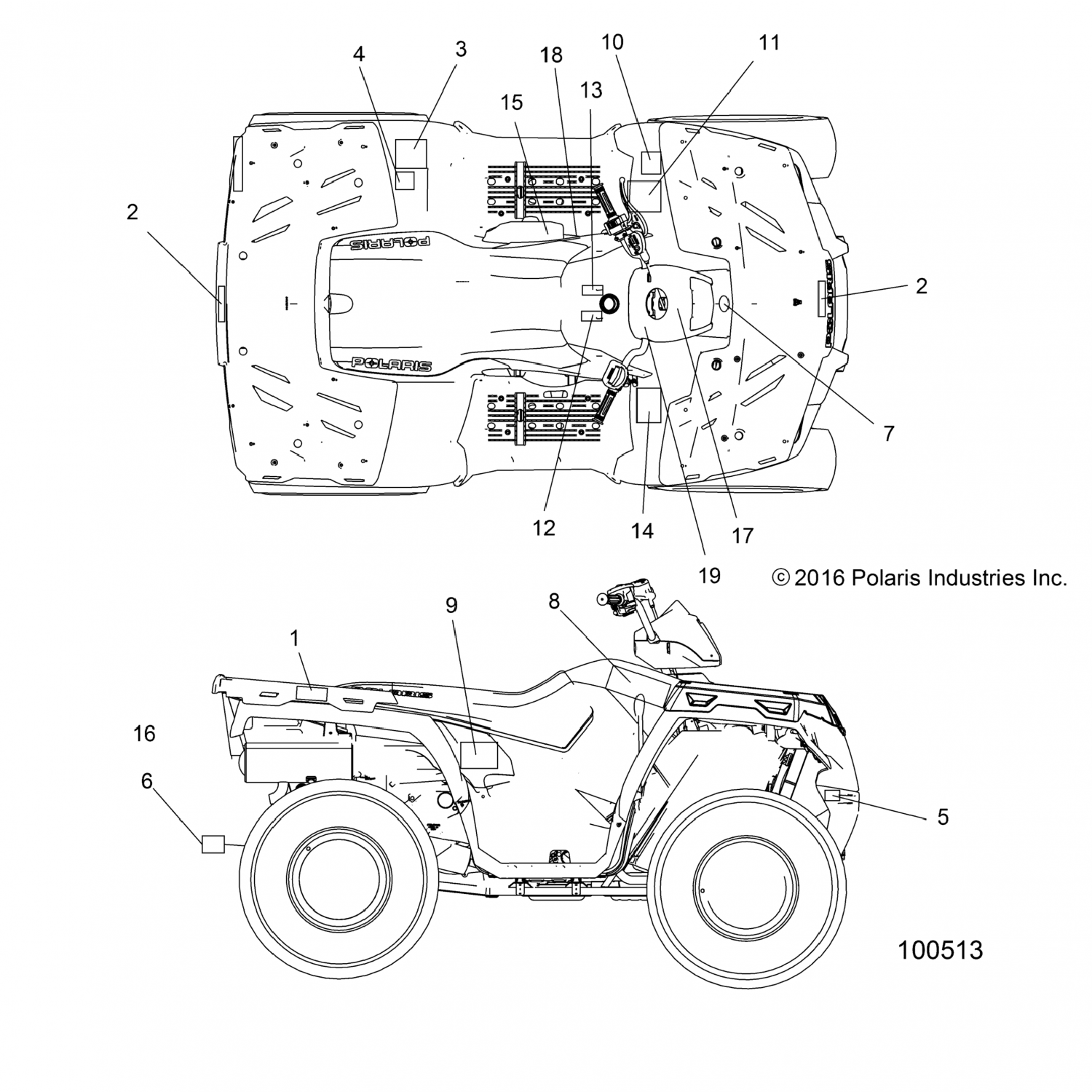7184291 Polaris ДЕКАЛЬ-СТОРОНА,SPMN,570,ЗОЛОТО,LH