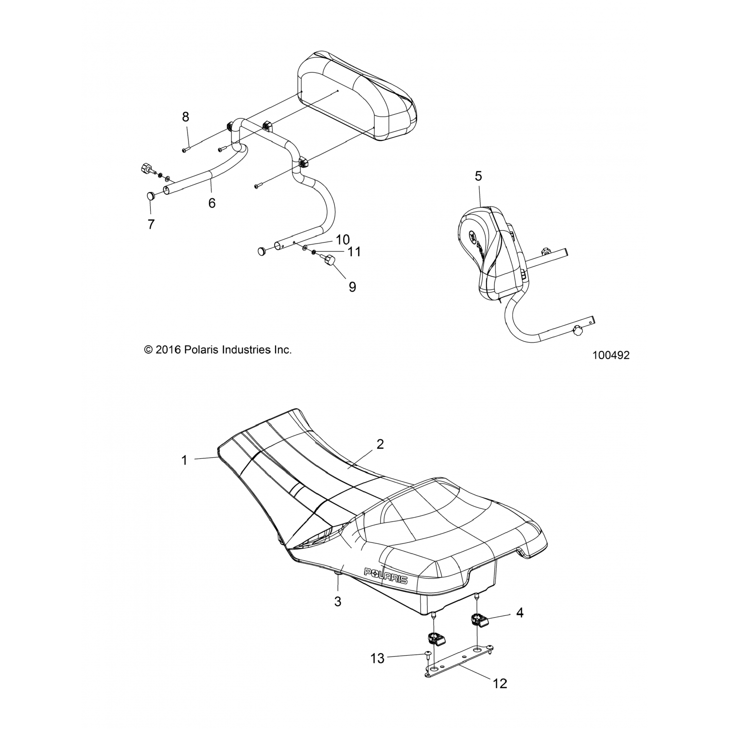 1022448458 Polaris Сварная трубка, бкрст, 6X6, трк, м.блк 1022448-458