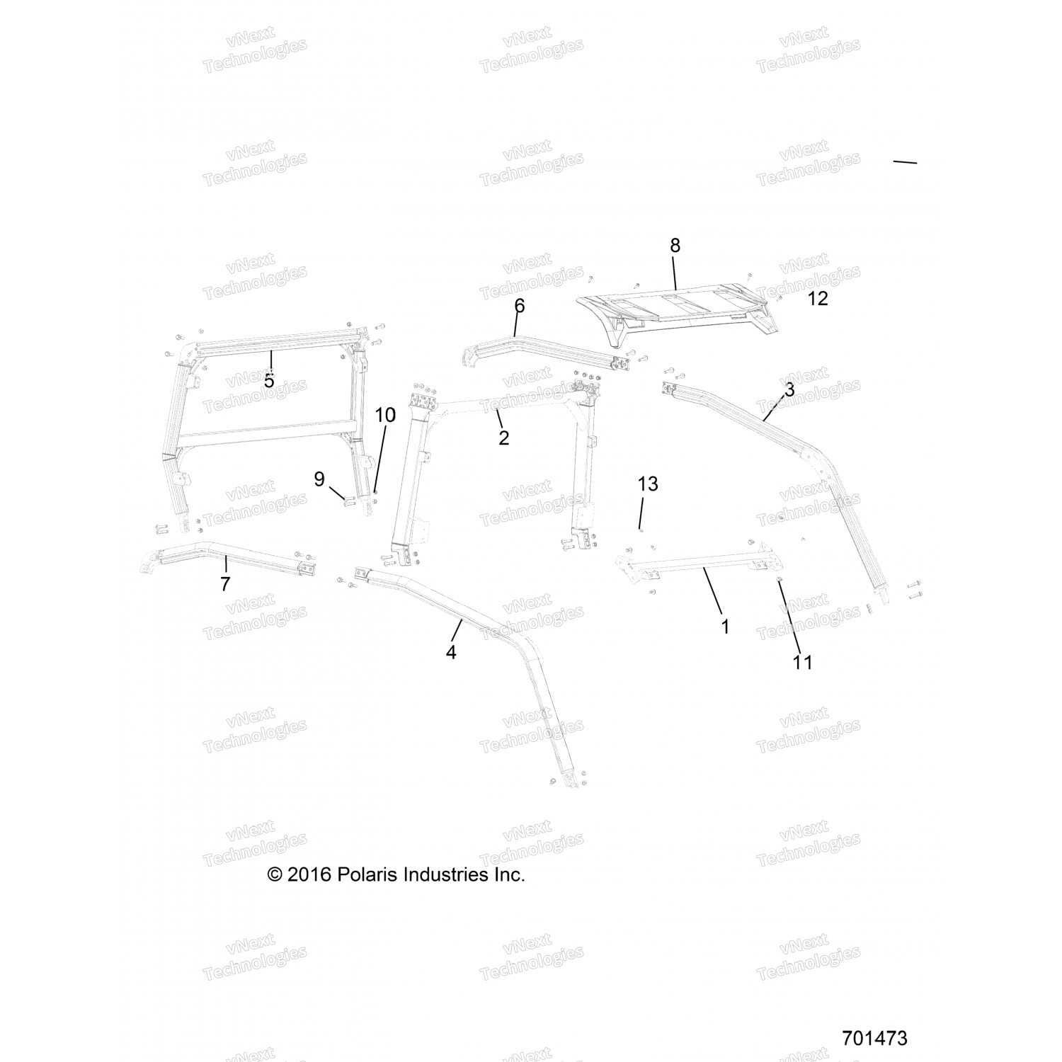 2207408 Polaris K-панель, козырек, gen, eu